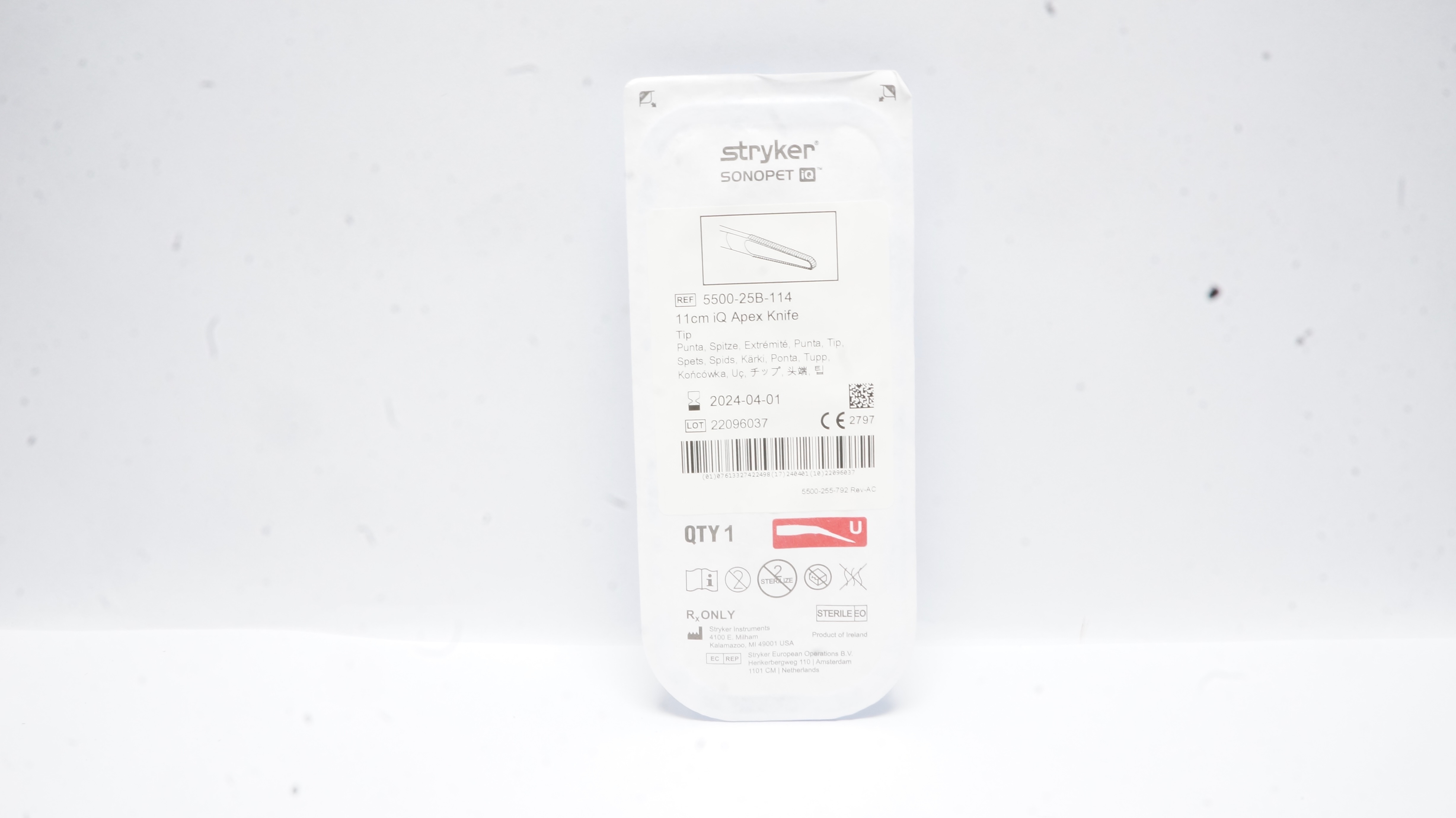 Stryker 5500-25B-114 Sonopet iQ 11cm iQ Apex Knife Tip (x)