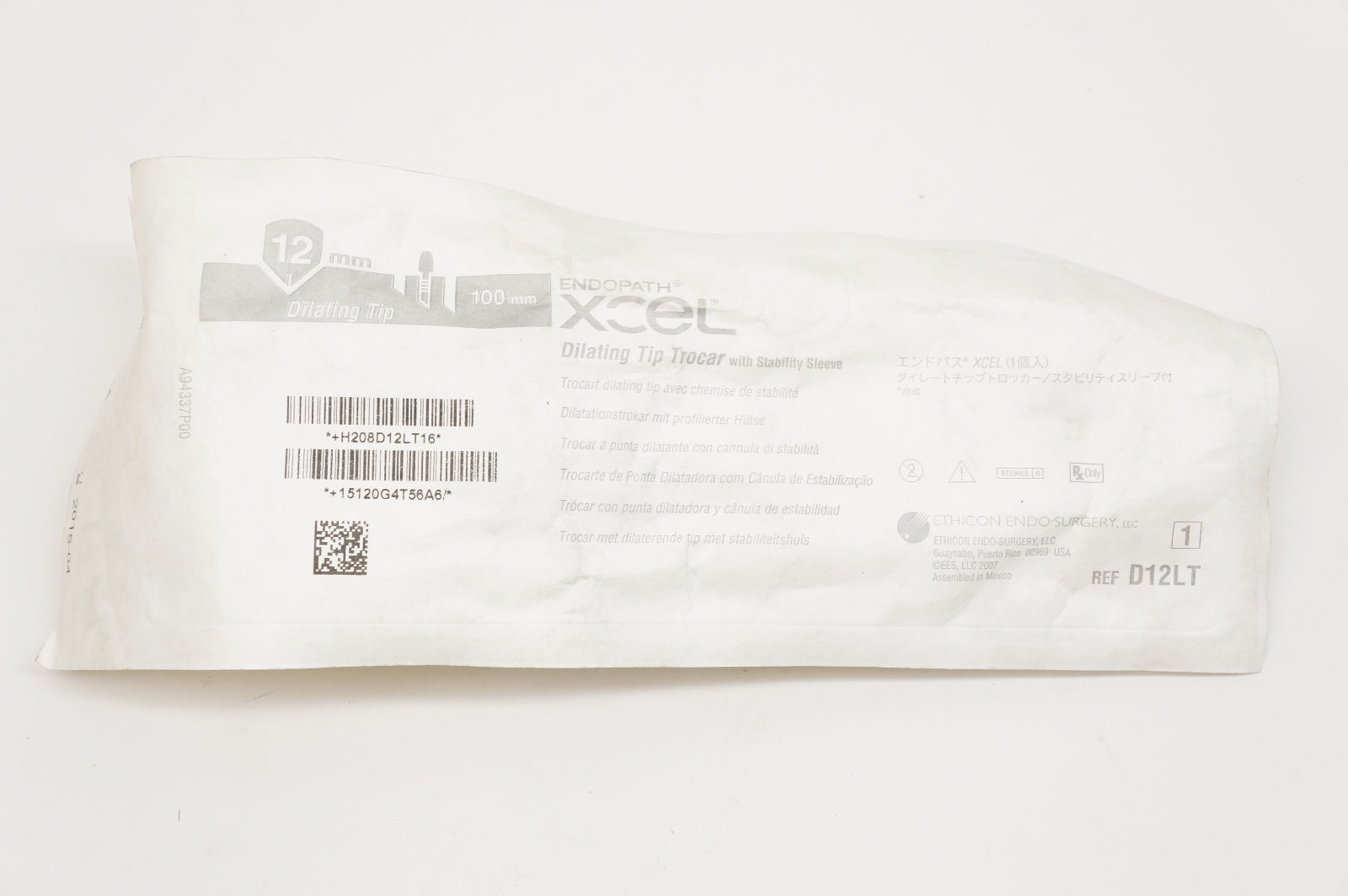 Ethicon D12LT Endopath XCEL Dilating Tip Trocar 12mm x 100mm (x)