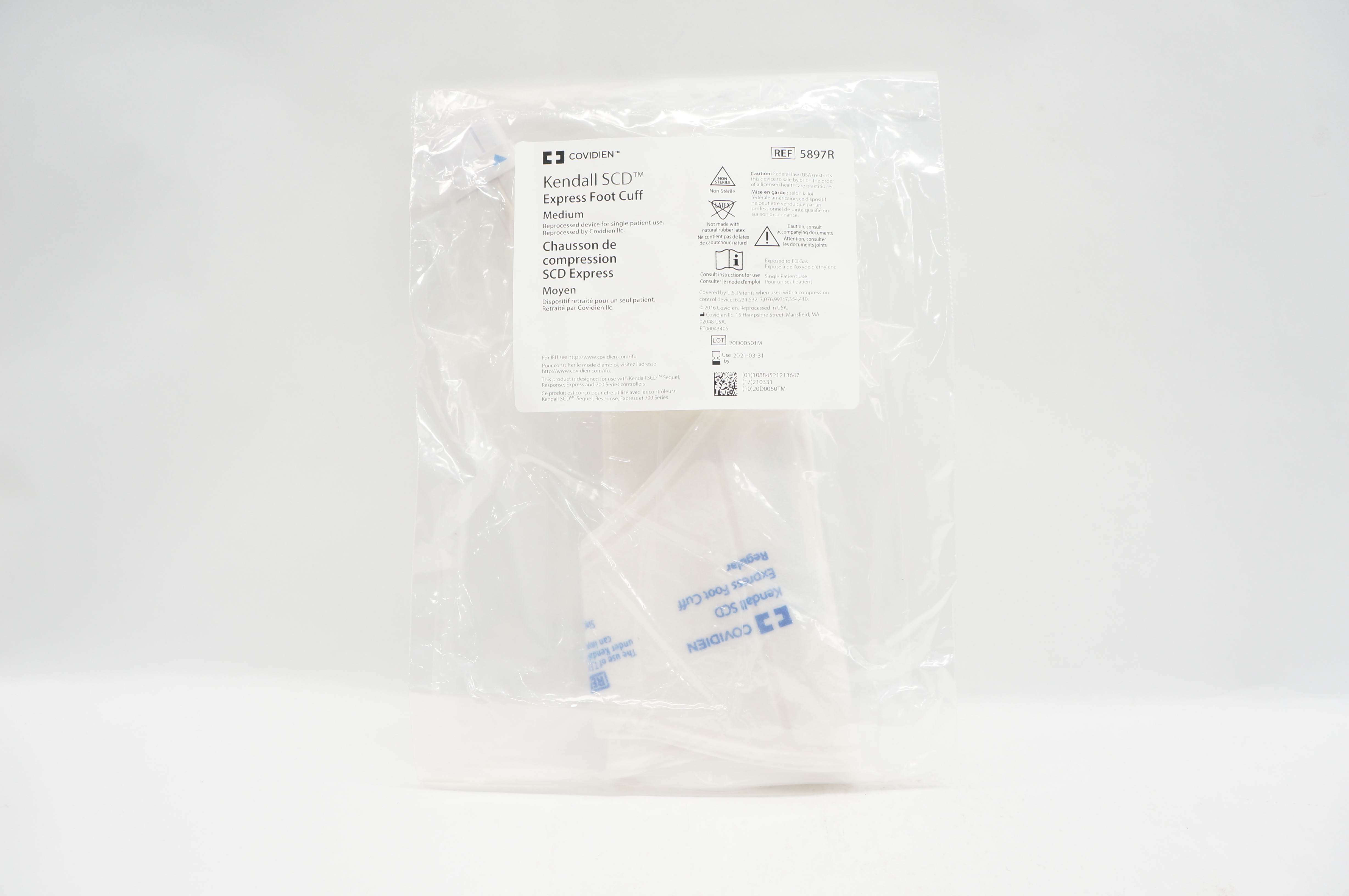 Covidien 5897R Kendall SCD Express Foot Cuff, Medium (x)