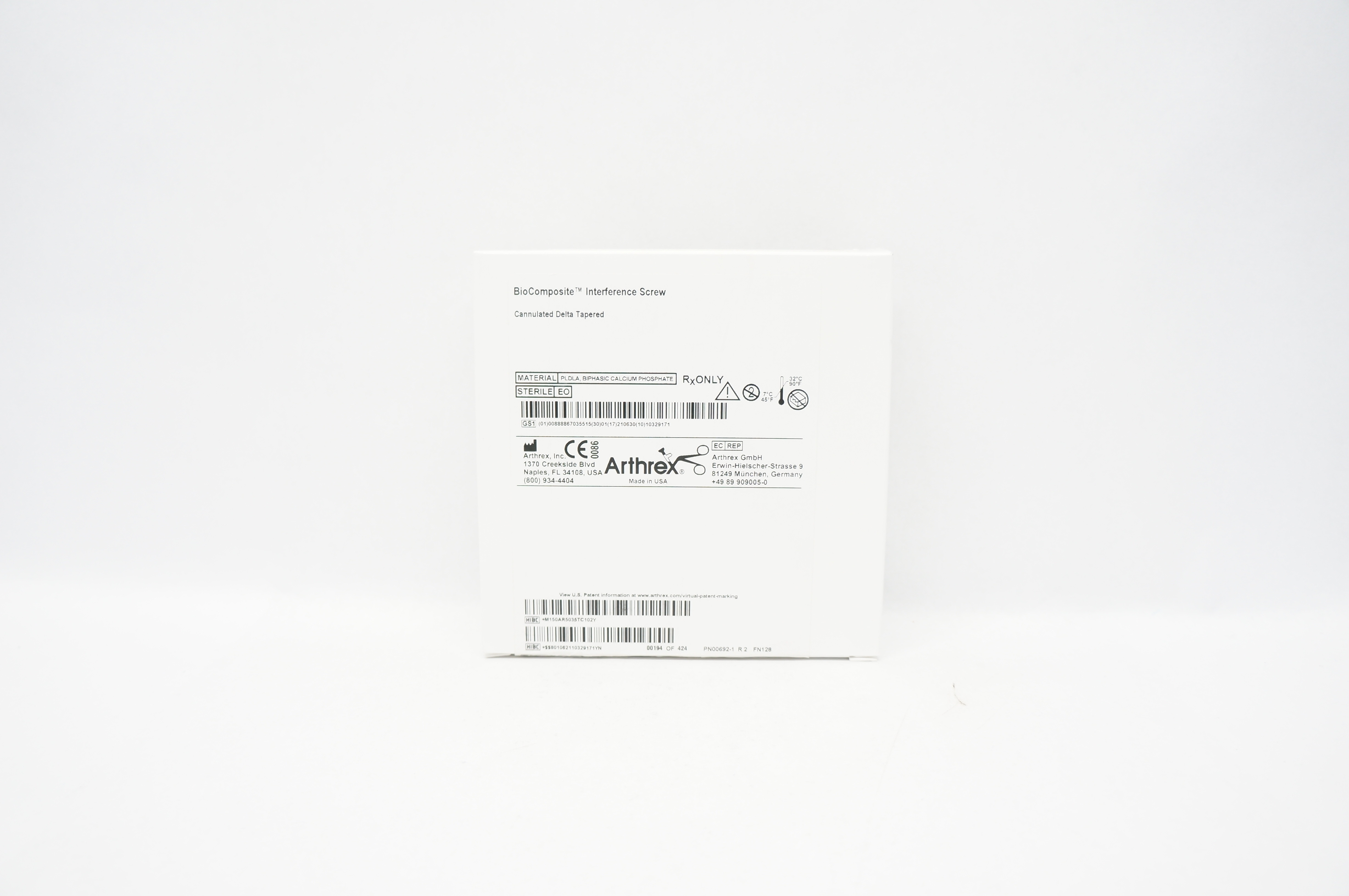 Arthrex AR-5035TC-10 BioComposite Interference Screw, Cannulated 10 x 35mm (x)