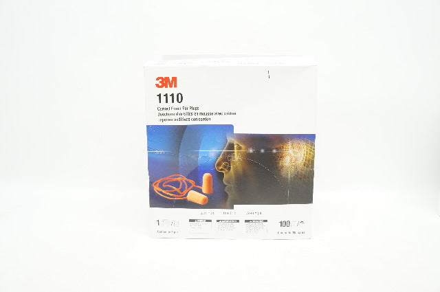 3M 1110 Corded Foam Ear Plugs - Box of 100 pares