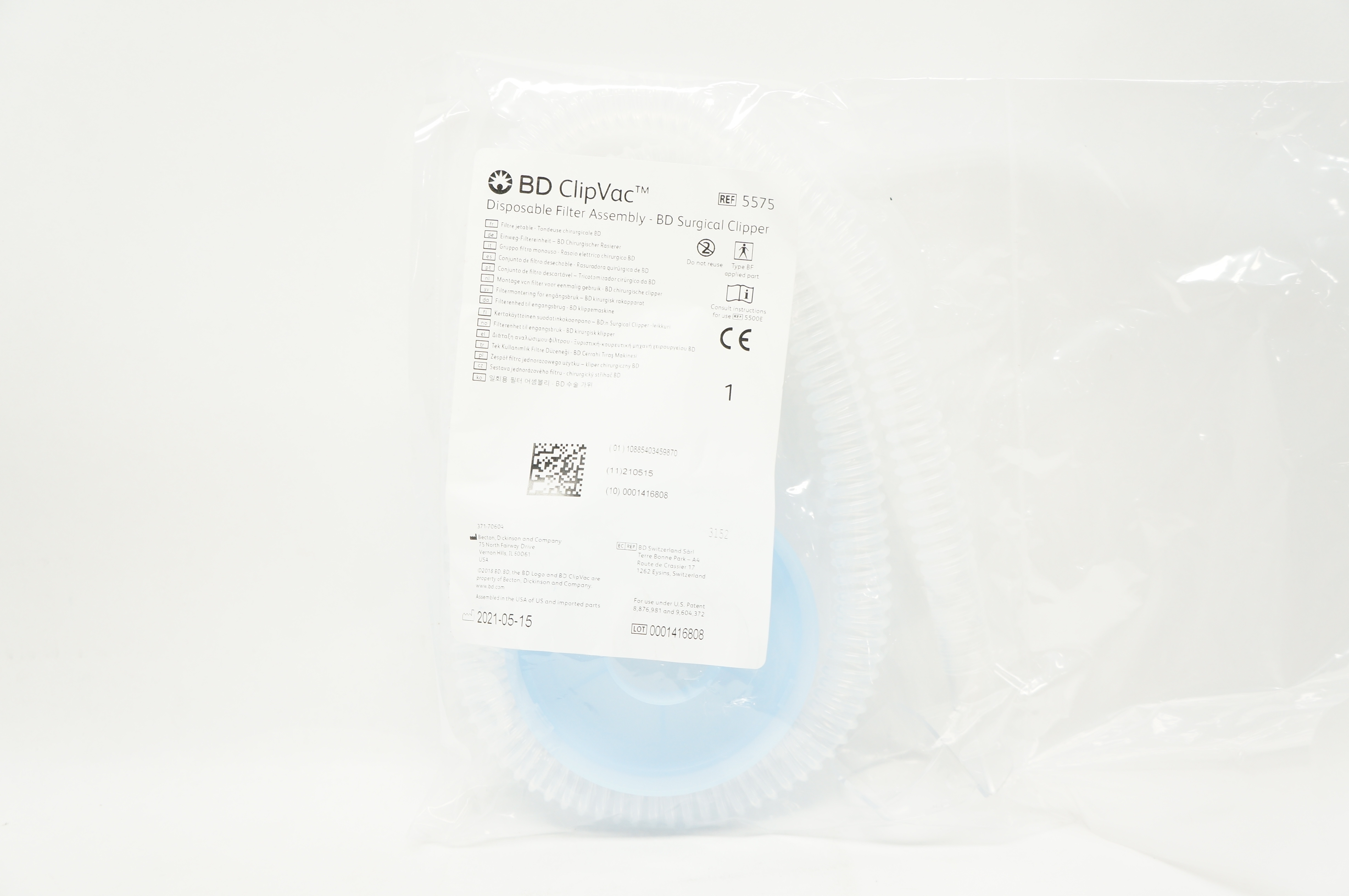 BD 5575 Disposable Filter Assembly - Surgical Clipper