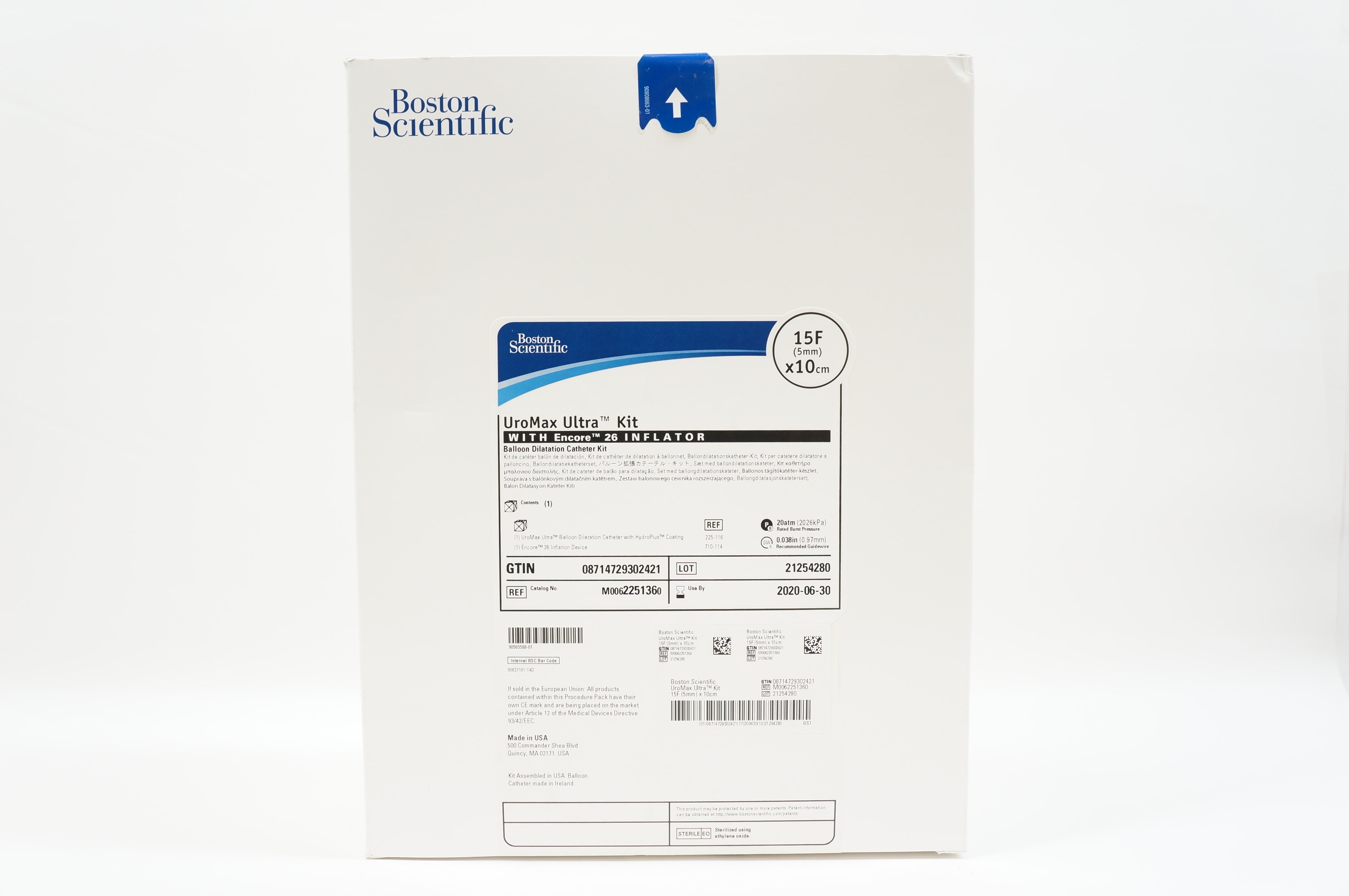 Boston Scientific 225136 UroMax Ultra Kit With Encore 26 Inflator Cath. 15F (x)