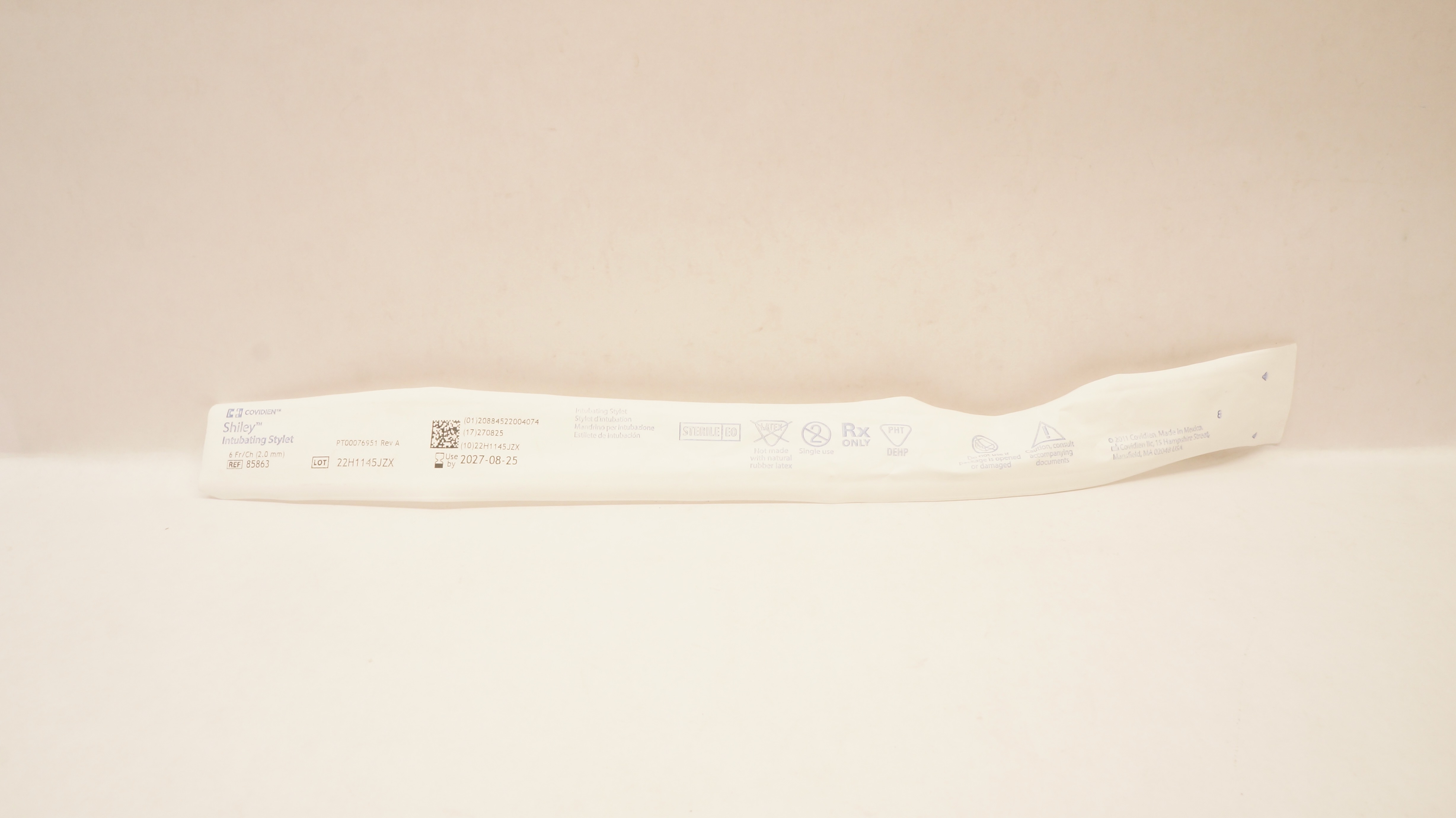 Covidien 85863 Shiley Intubating Stylet 6Fr/Ch