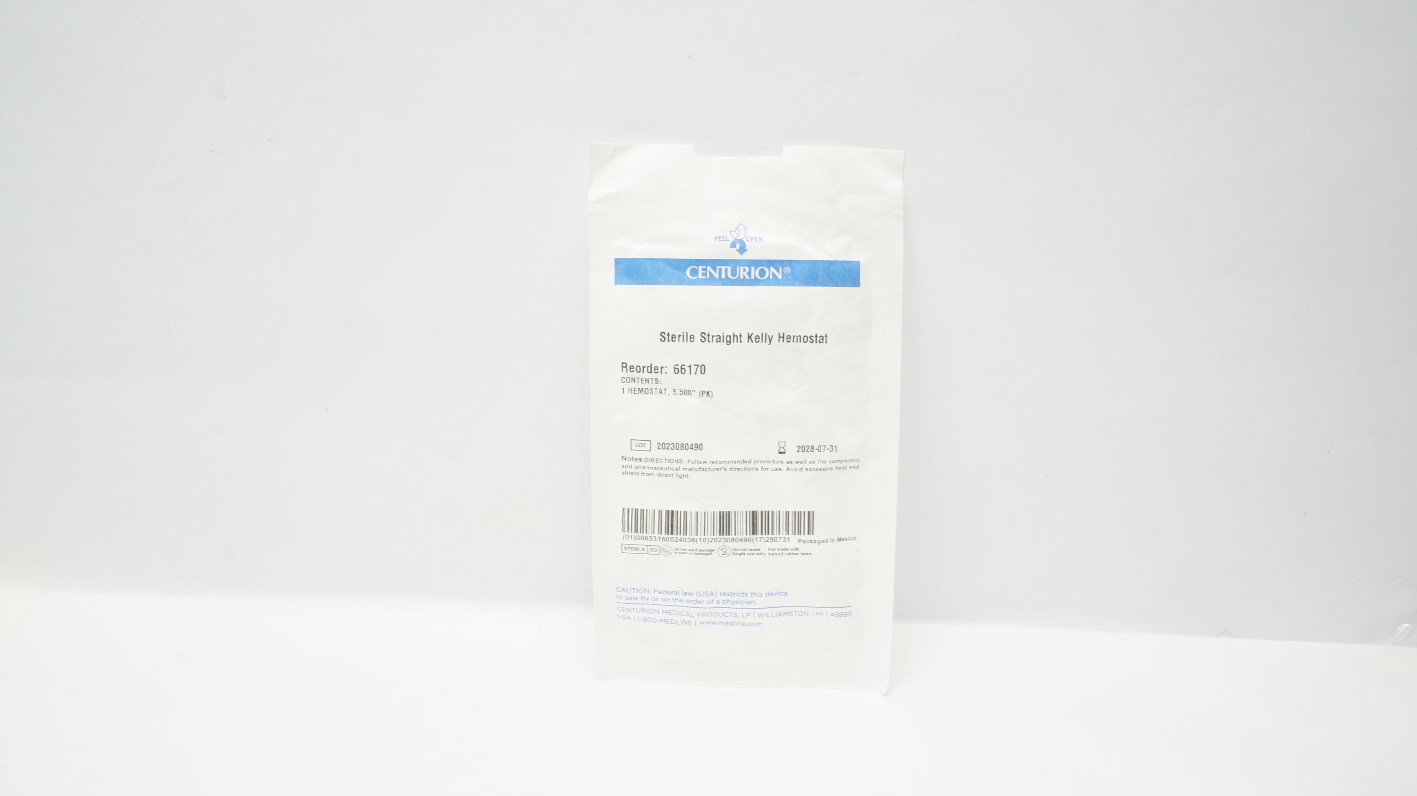 Centurion 66170 Sterile Straight Kelly Hemostat 5.500In