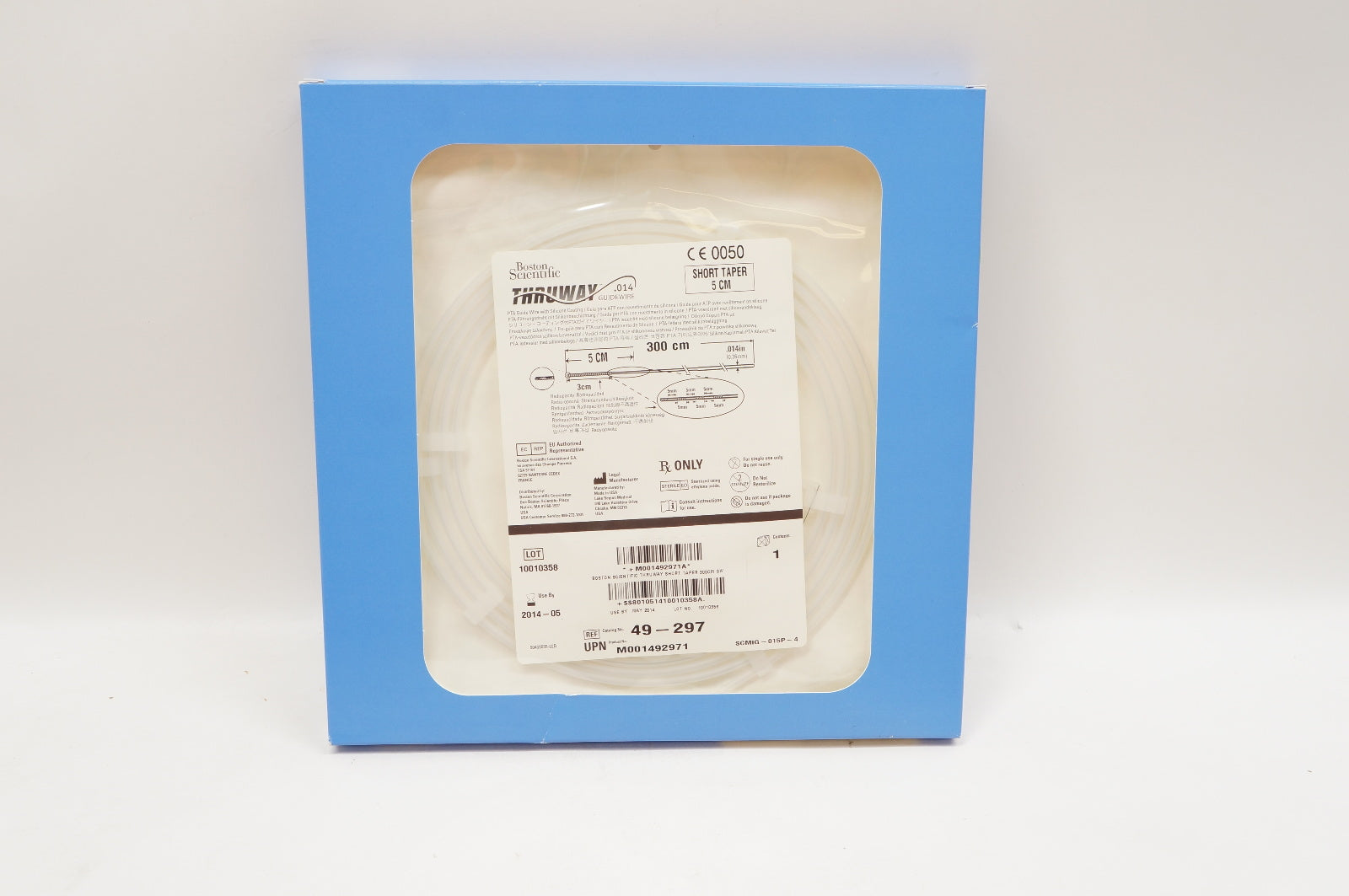 Boston Scientific 49-297 Thruway PTA Guide Wire W/ Silicone .014inch x 300cm (x)