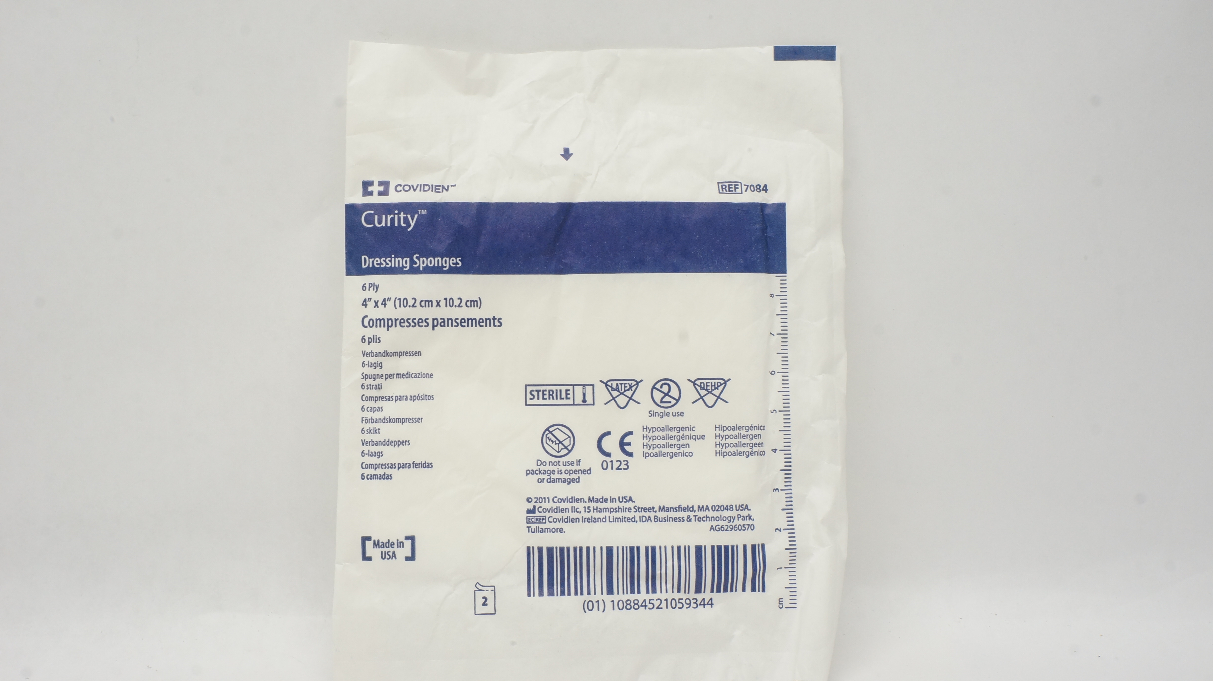 Covidien 7084 Curity Dressing Sponges 6 Ply 4 inch x 4 inch - Pack of 2