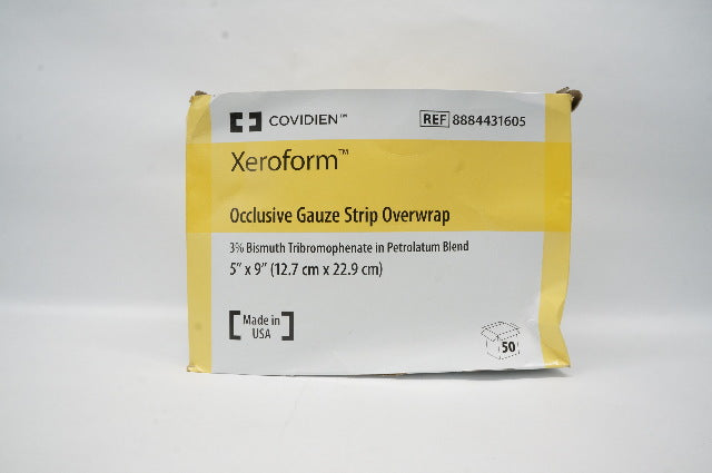 Covidien 8884431605 Xeroform Occlusive Gauze Strip Overwrap 5 x 9inch - Box of 50