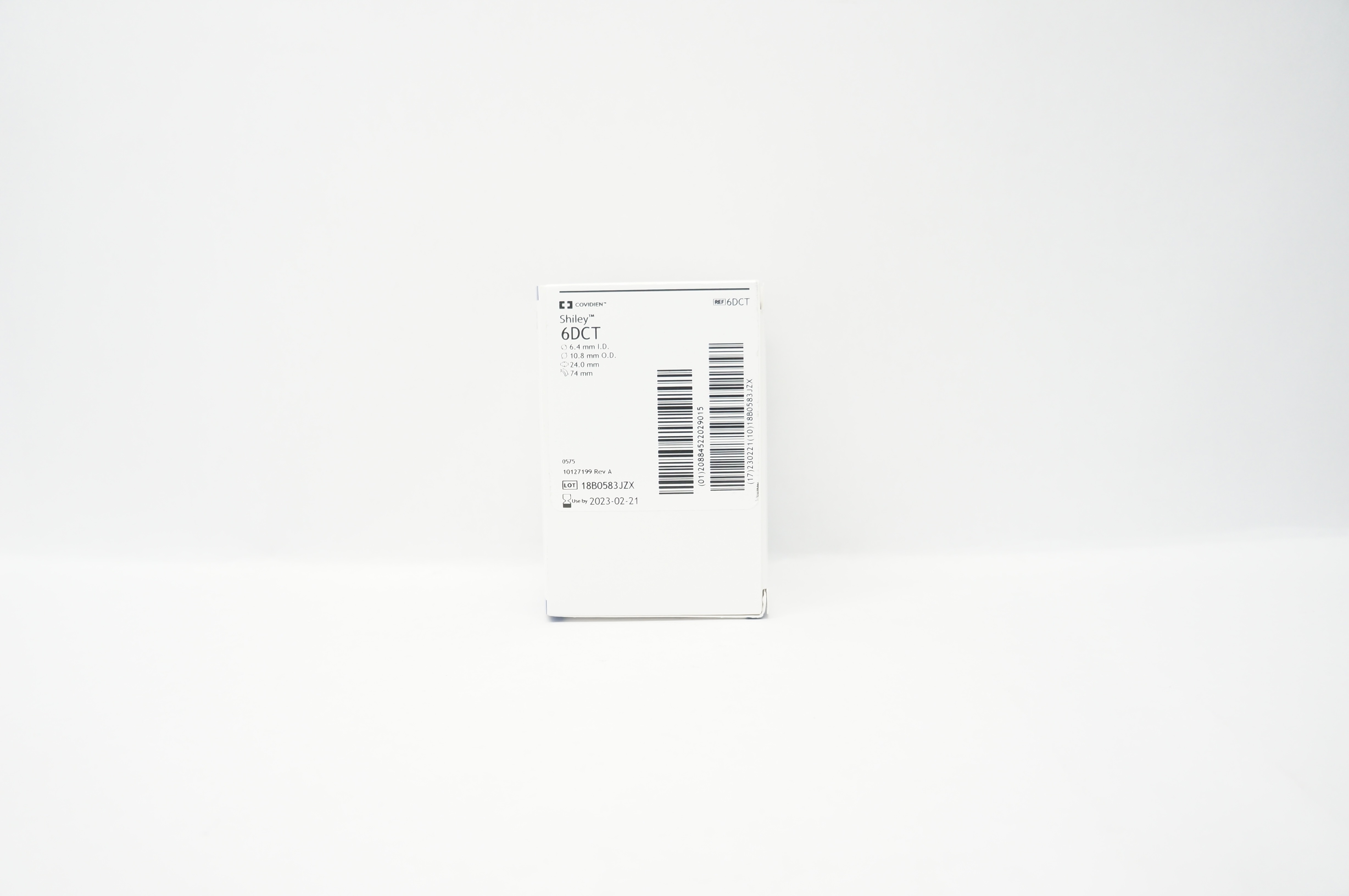 Covidien 6DCT Shiley Tracheostomy Tube Cuffed 6.4 ID x 10.8 OD x 24.0 x 74mm