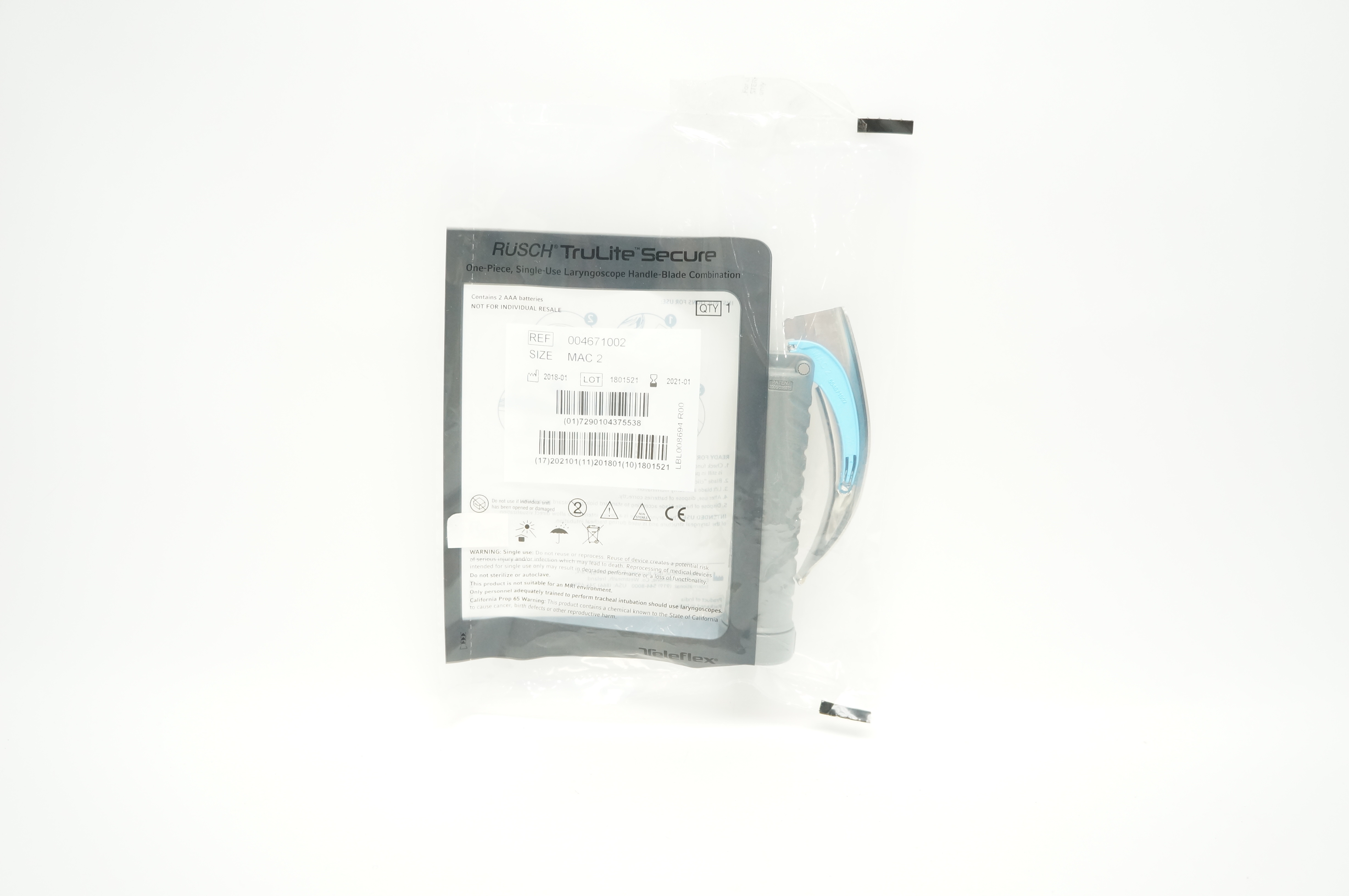 Teleflex 004671002 Rusch TruLite Secure Laryngoscope Handle-Blade Combination(x)
