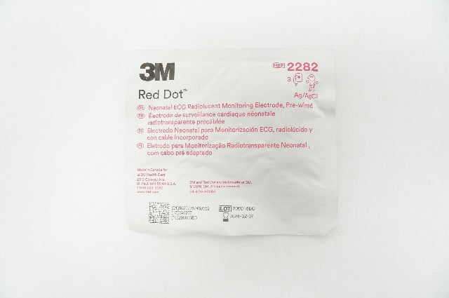 3M 2282 Red Dot Neonatal ECG Radiolucent Monitoring Electrode - Pack of 3