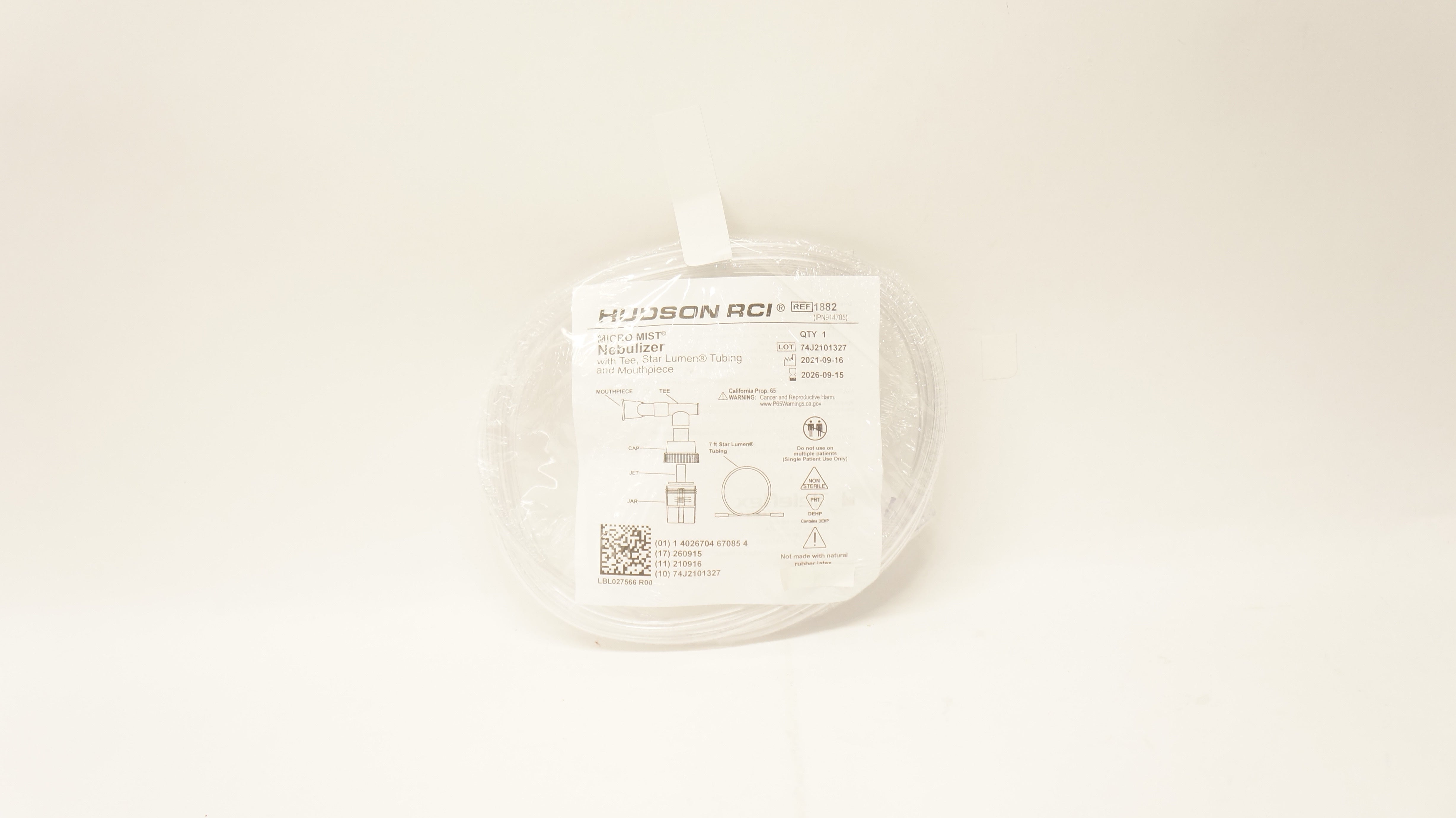 Hudson RCI 1882 MicroMist Nebulizer w/Tee, Tubing and Mouthpiece