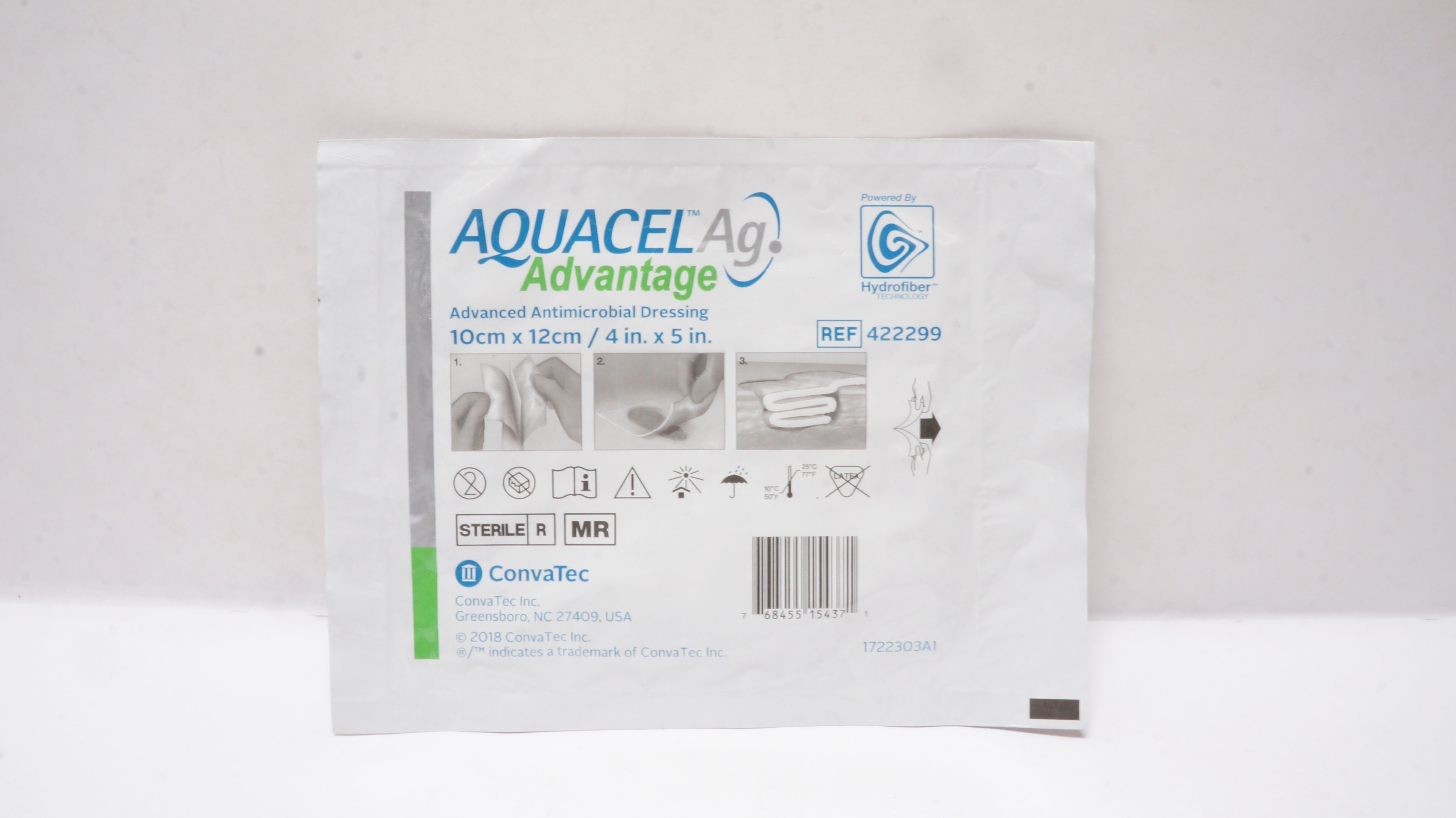 ConvaTec 422299 Aquacel Ag Advanced Antimicrobial Dressing 4inch x 5inch