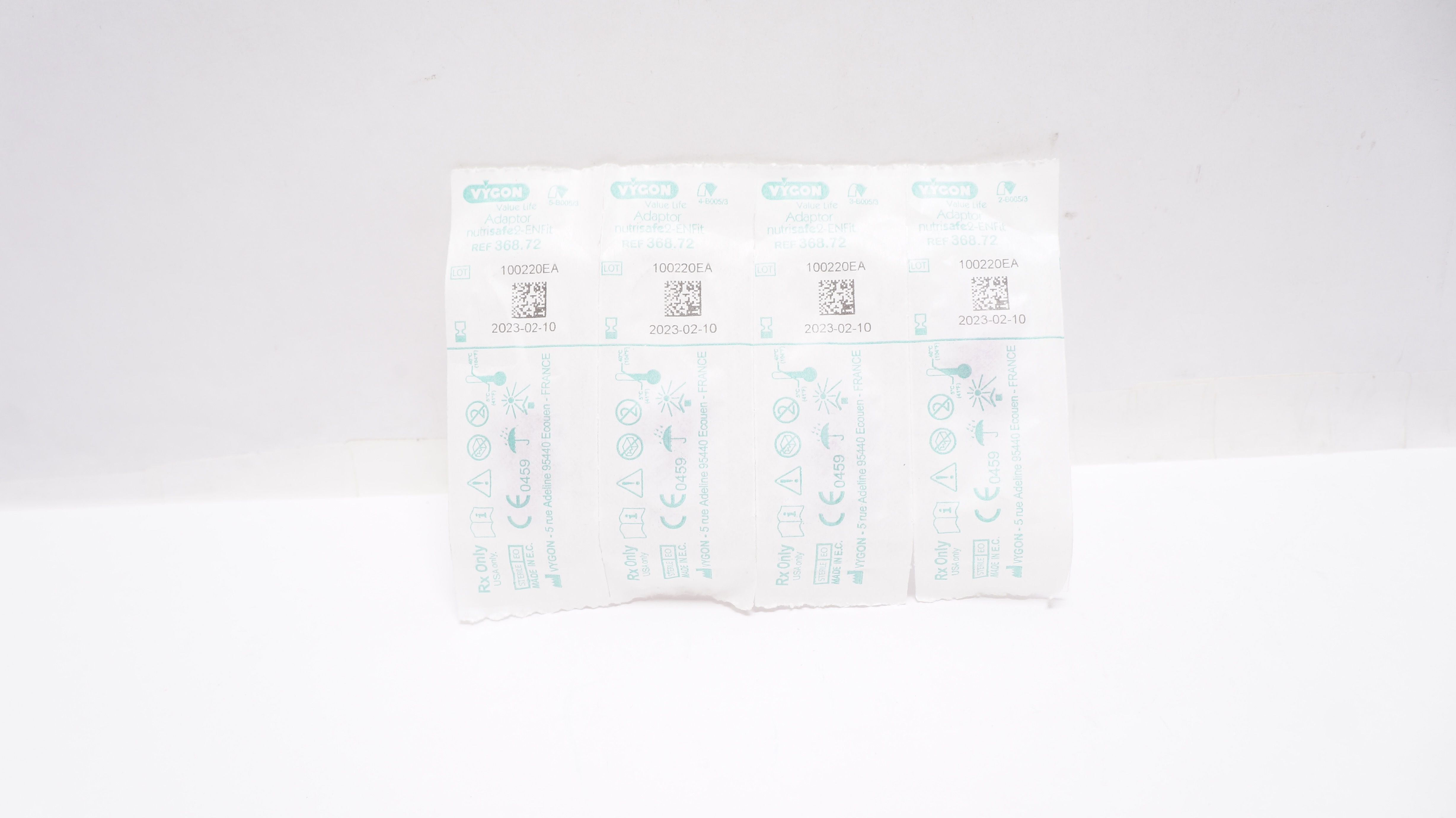 Vygon 368.72 Nutrisafe2-Enfit  Value Life Adaptor (x) - Lot of 4