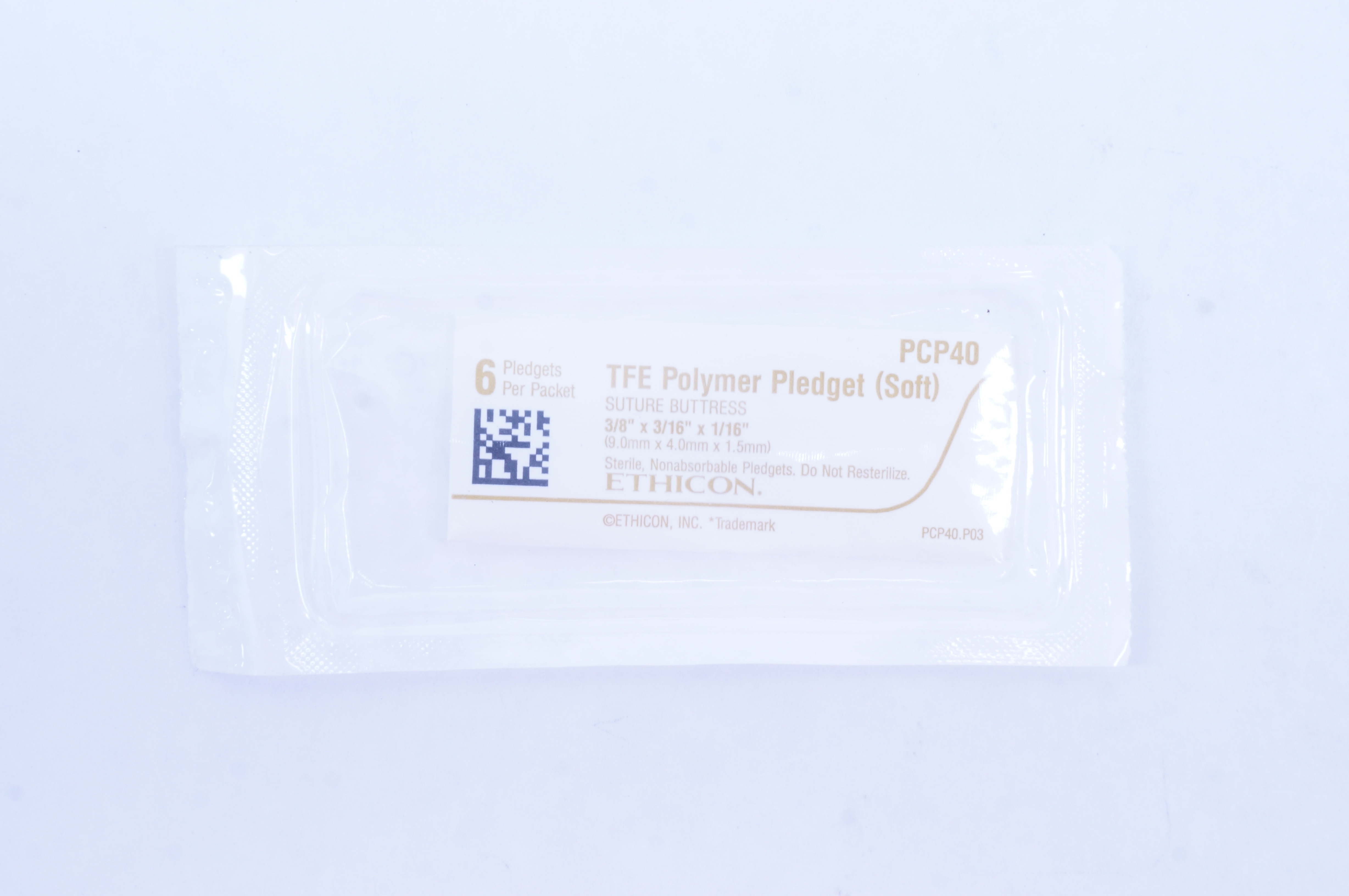 Ethicon PCP40 TFE Polymer Pledget Soft Stre Buttress 3/8in. x 3/16in. x 1/16in.