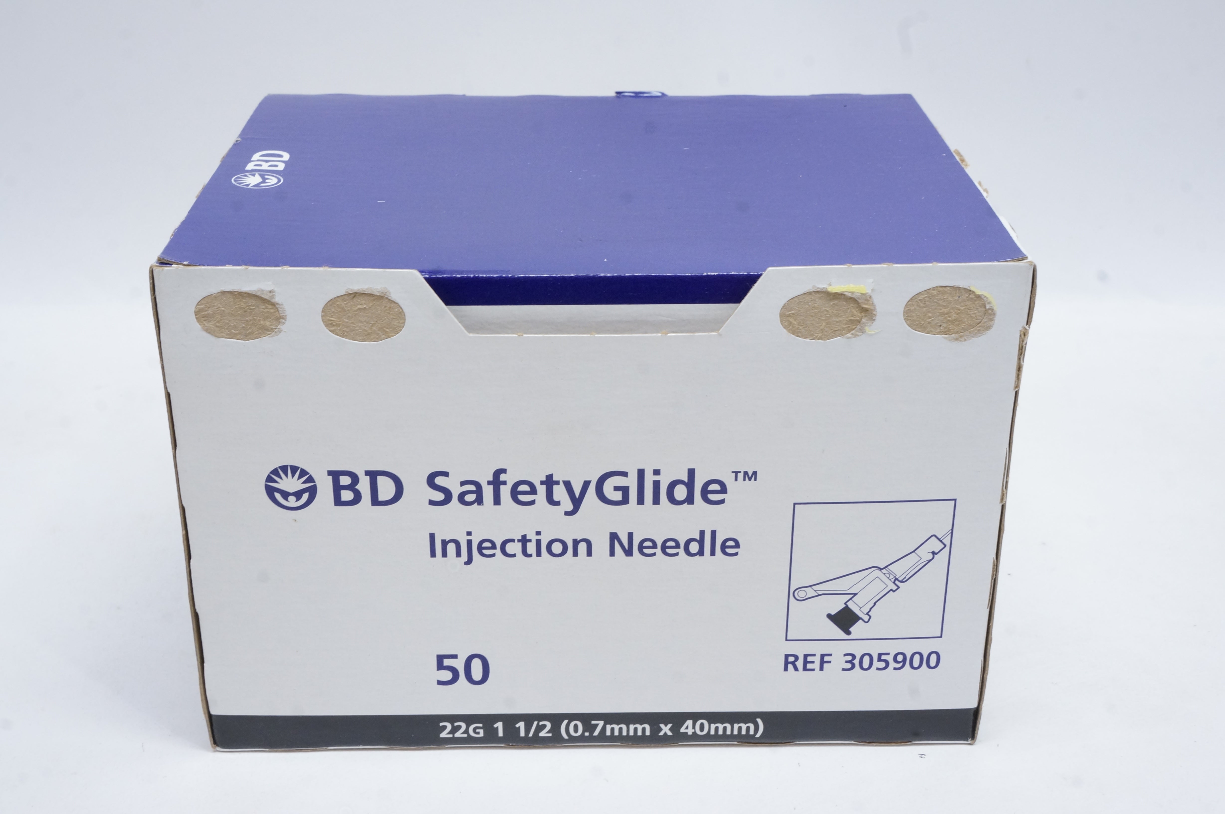 BD 305900 SafetyGlide Injection Ndle 22G x 1-1/2inch (x) - Box of 50