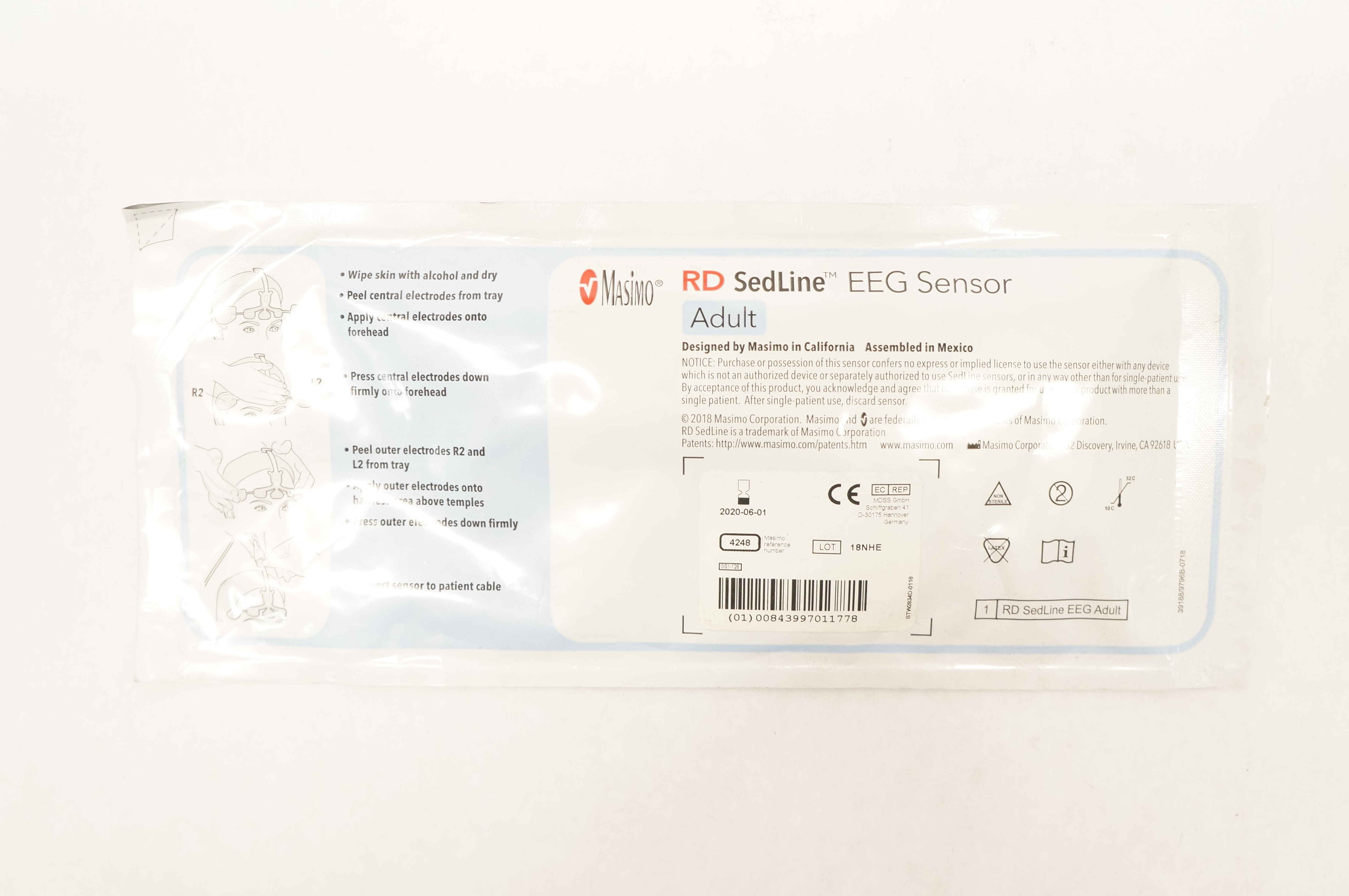 Masimo 4248 RD Sedline EEG Sensor, Adult (x)