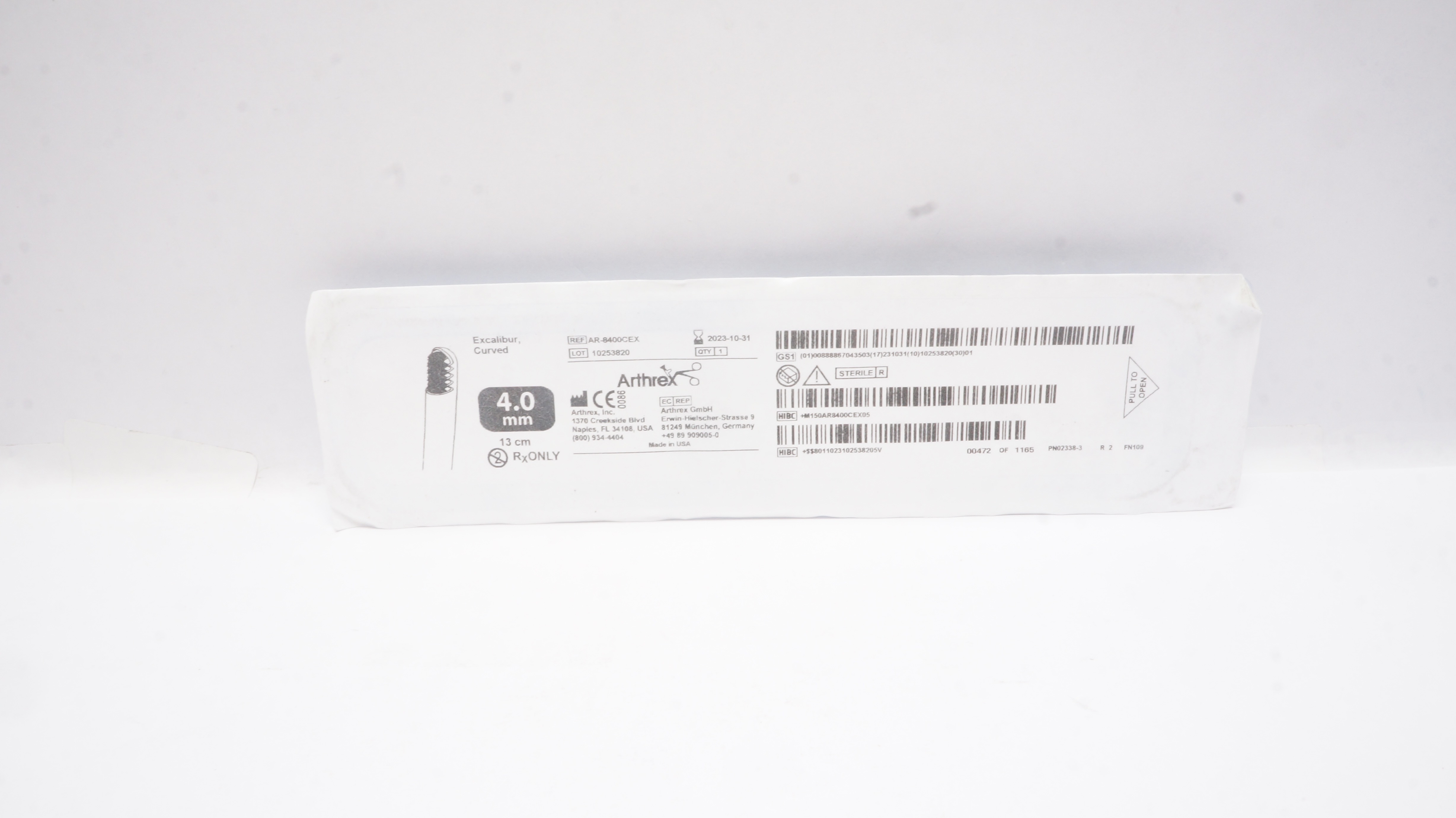 Arthrex AR-8400CEX Excalibur Curved 4.0mm