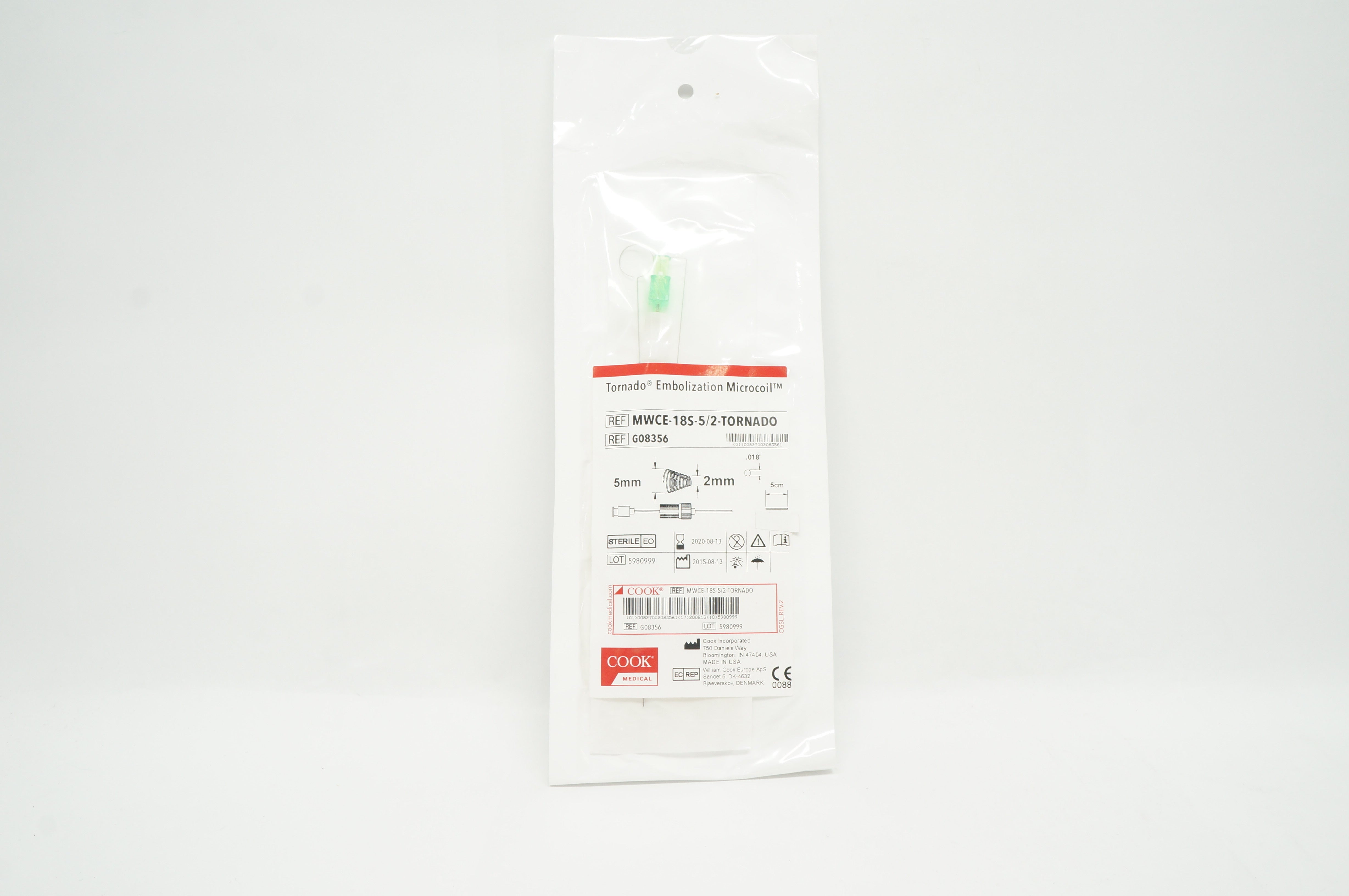 Cook Medical G08356 Tornado Embolization Microcoil 2mm x 5mm (x)