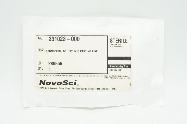 NovoSci 331023-000 Connector, 1/4 x3/8 W/O Parting Line
