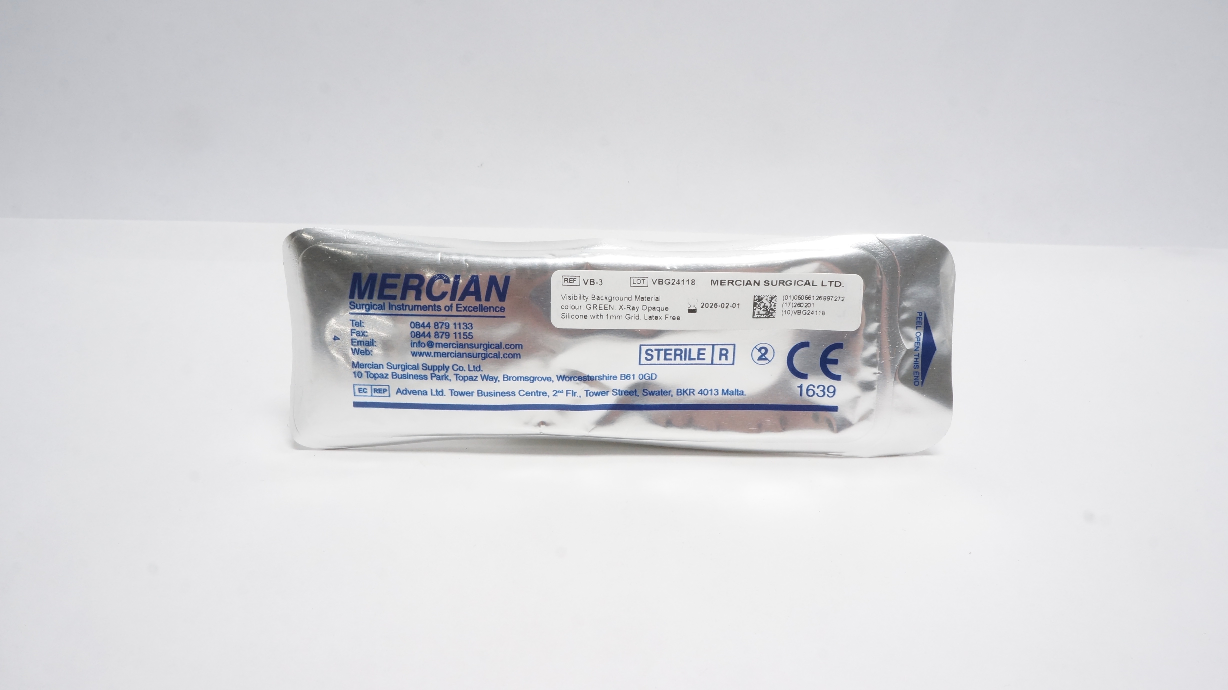 Mercian Surgical VB-3 Visibility Background Material, X-Ray Opaque Silicone  (x)