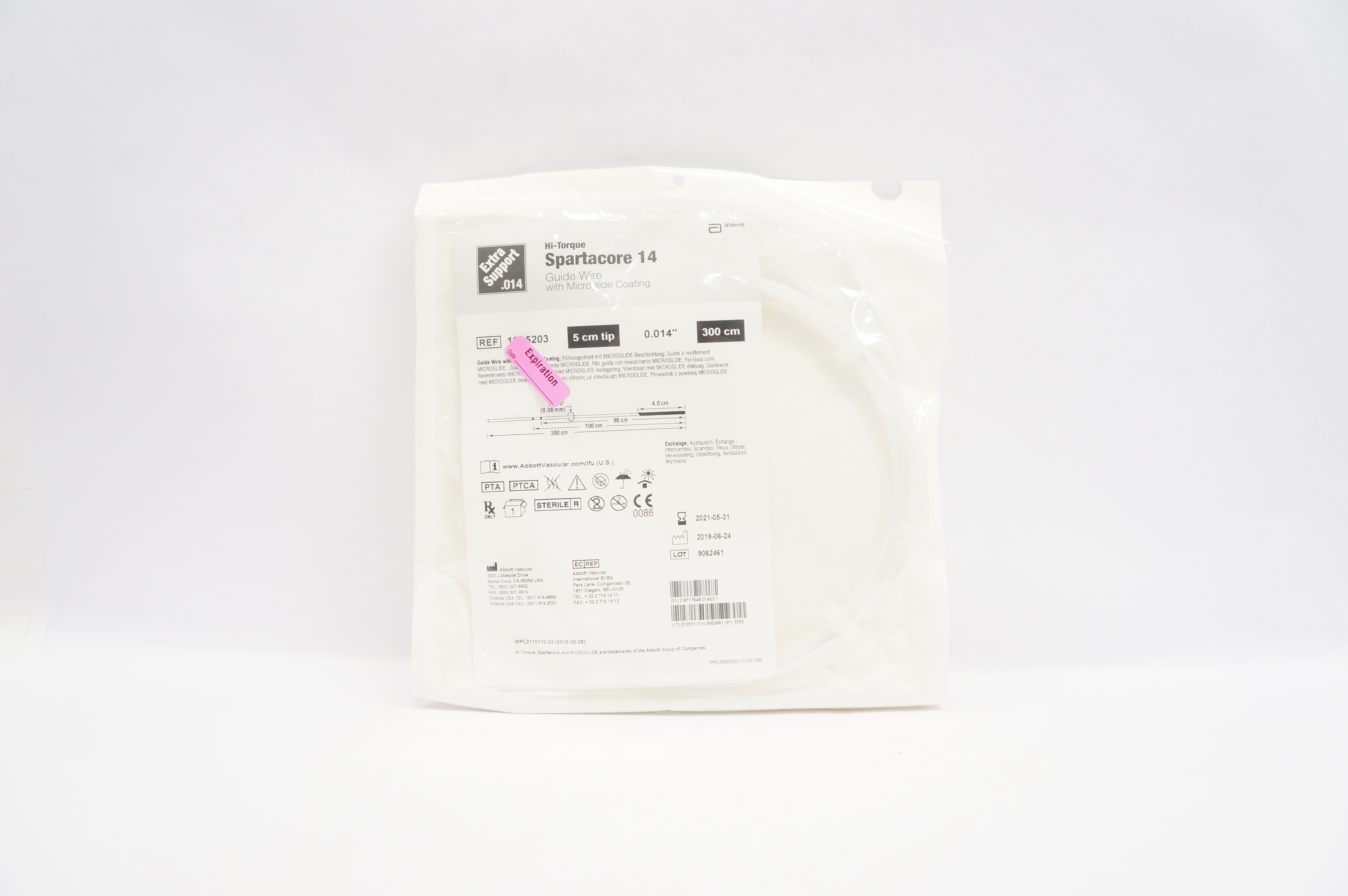 Abbott 1005203 Hi-Torque Spartacore 14 Guide Wire 5cm x 0.014inch x 300cm (x)