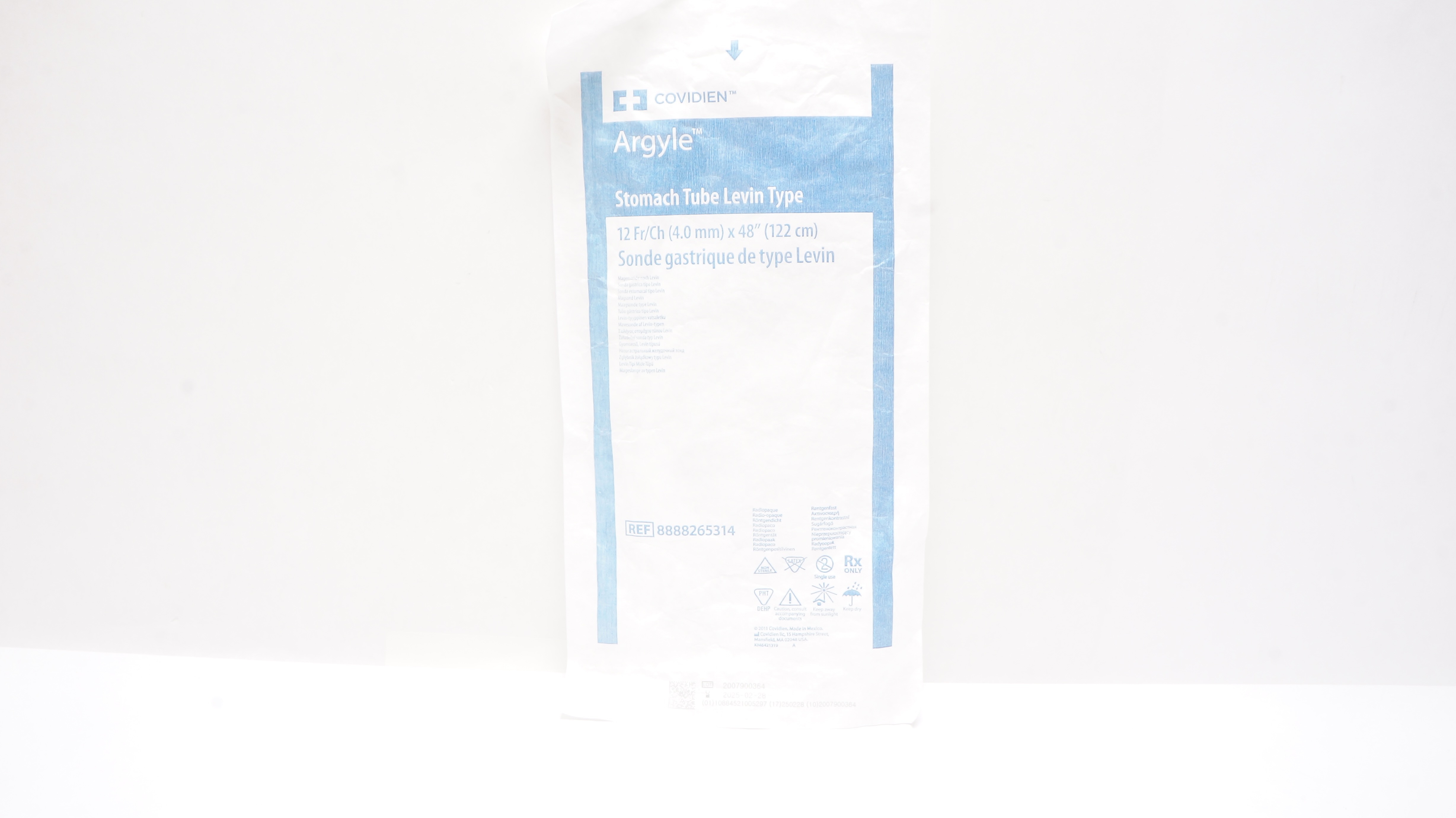 Covidien 8888265314 Argyle Stomach Tube Levin Type 12Fr/Ch x 48inch