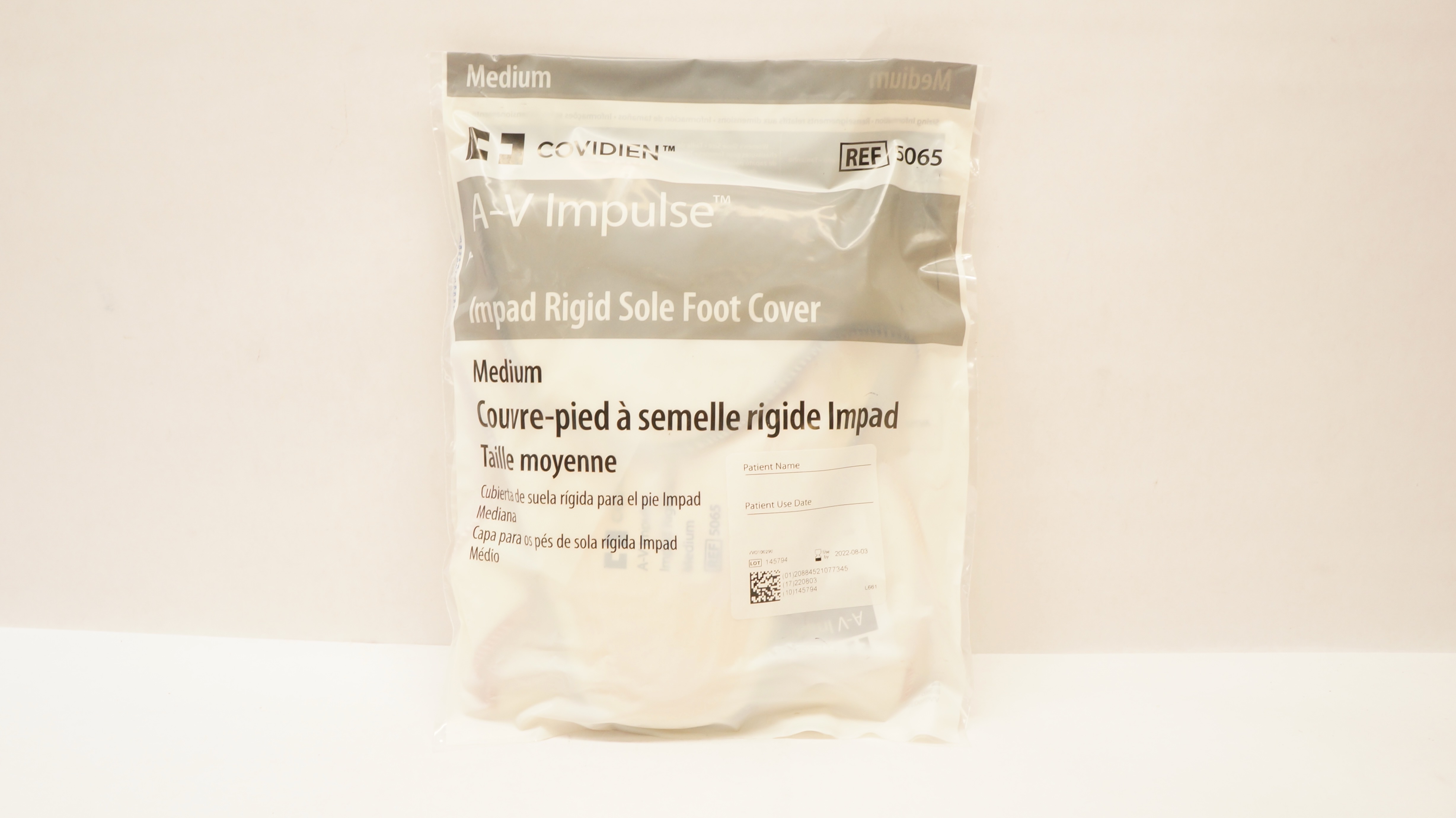 Covidien 5065 A-V Impulse Impad Rigid Sole Foot Cover, Medium (x)