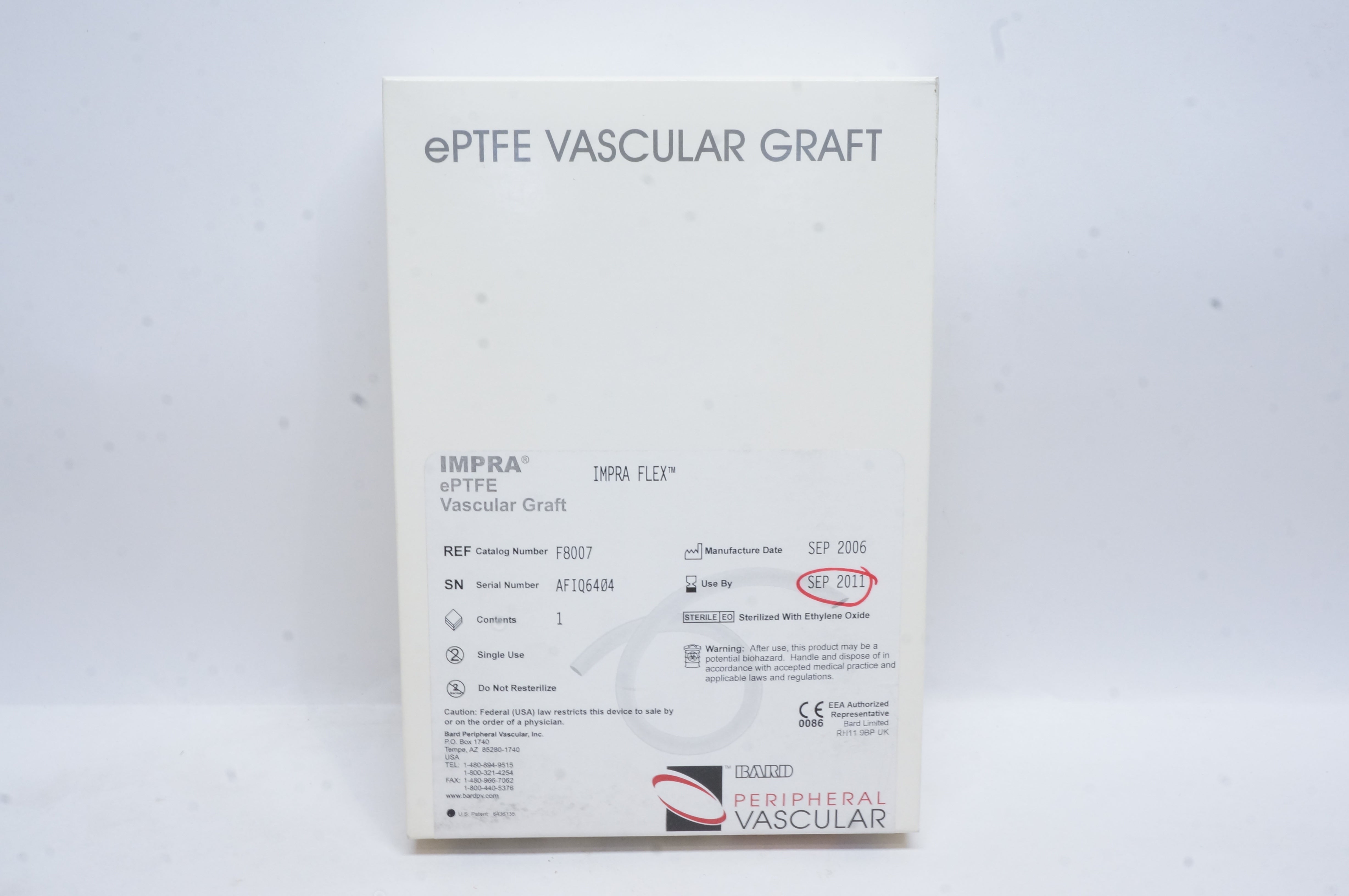 Bard F8007 ePTFE Vascular Graft IMPRA Flex 7mm x 80cm (x)