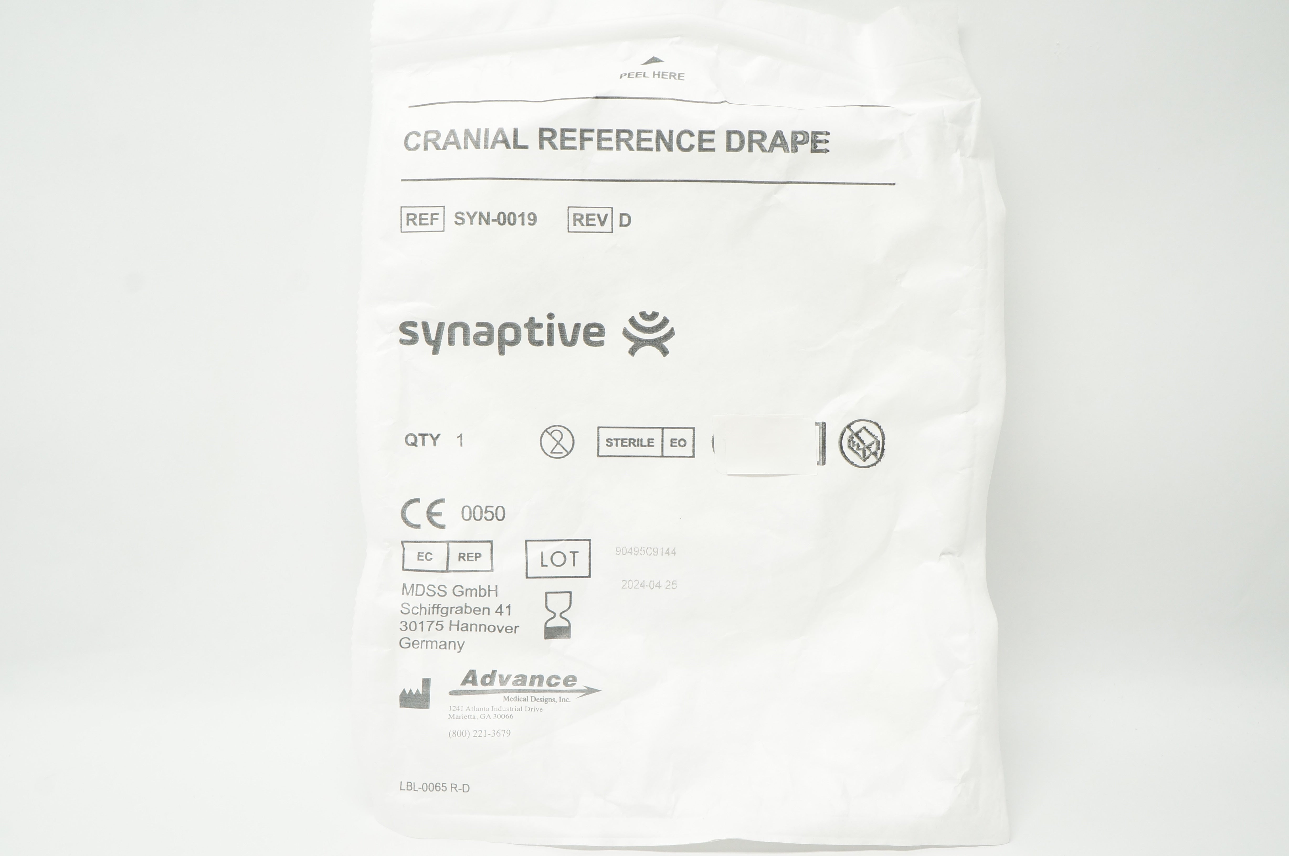 Advance SYN-0019  Cranial Reference Drape