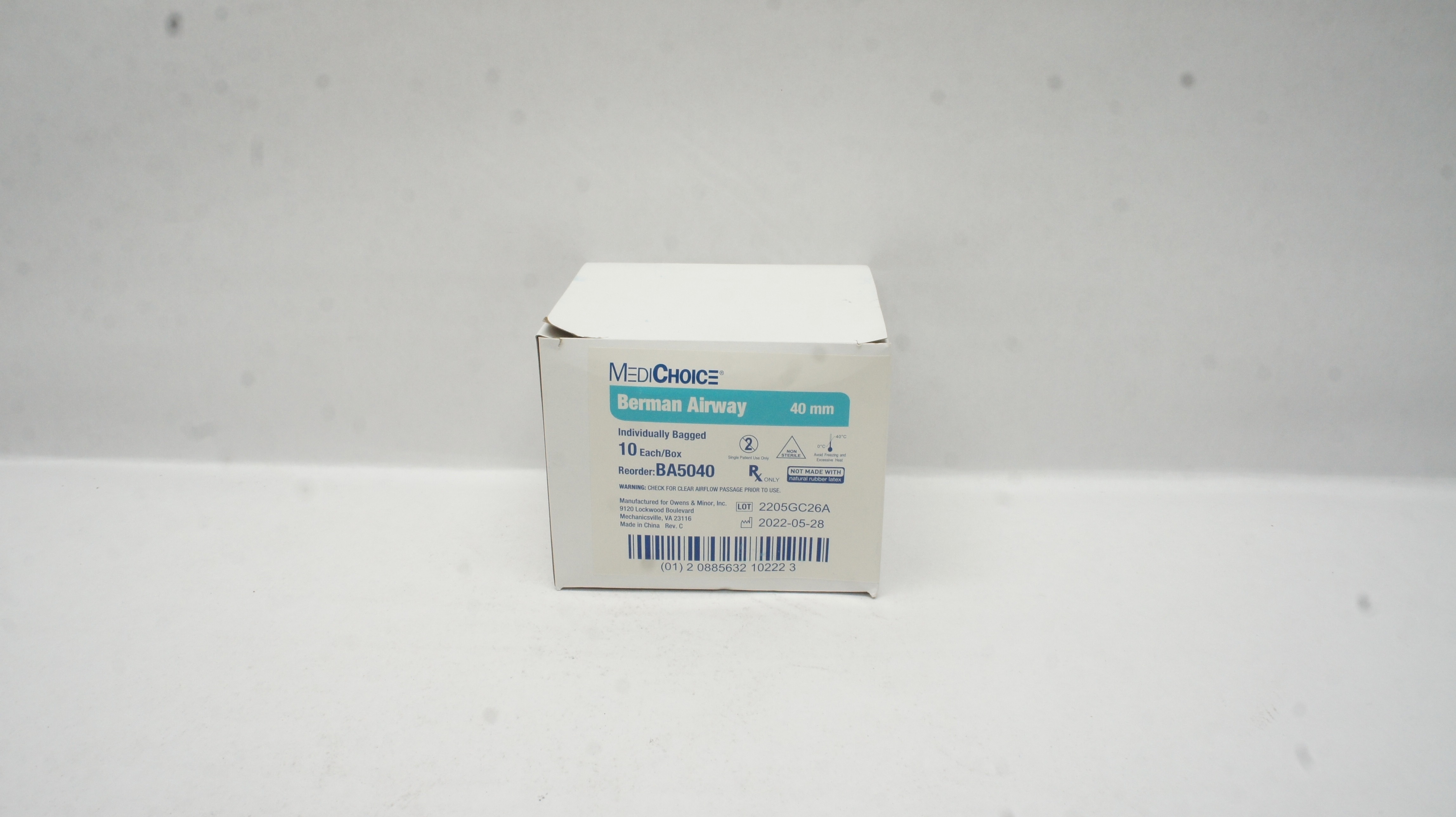 MediChoice BA5040 Berman Airway 40mm - Box of 10