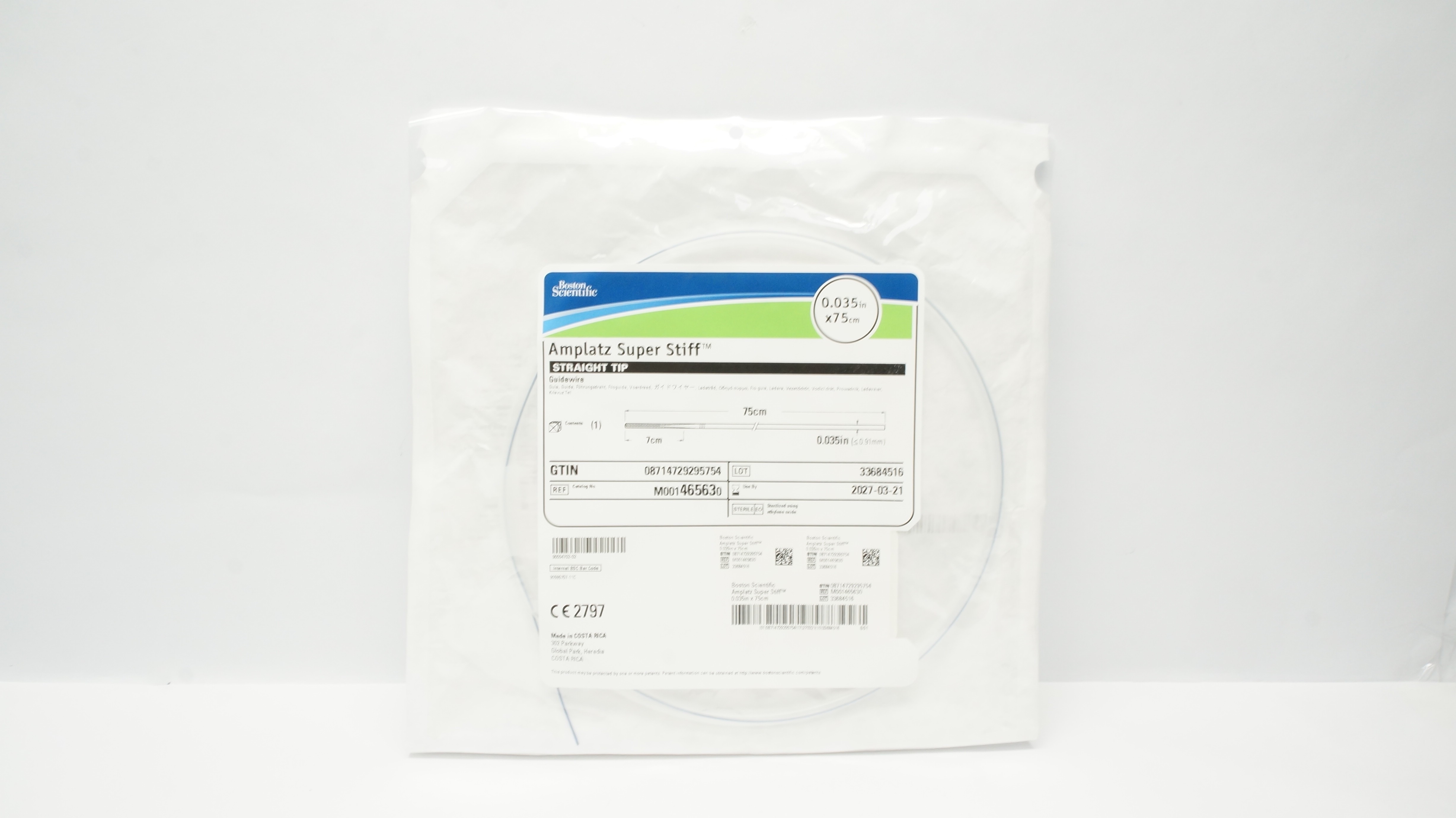 Boston Scientific M001465630 Amplatz Super Stiff Guidewire 0.35In x 75cm
