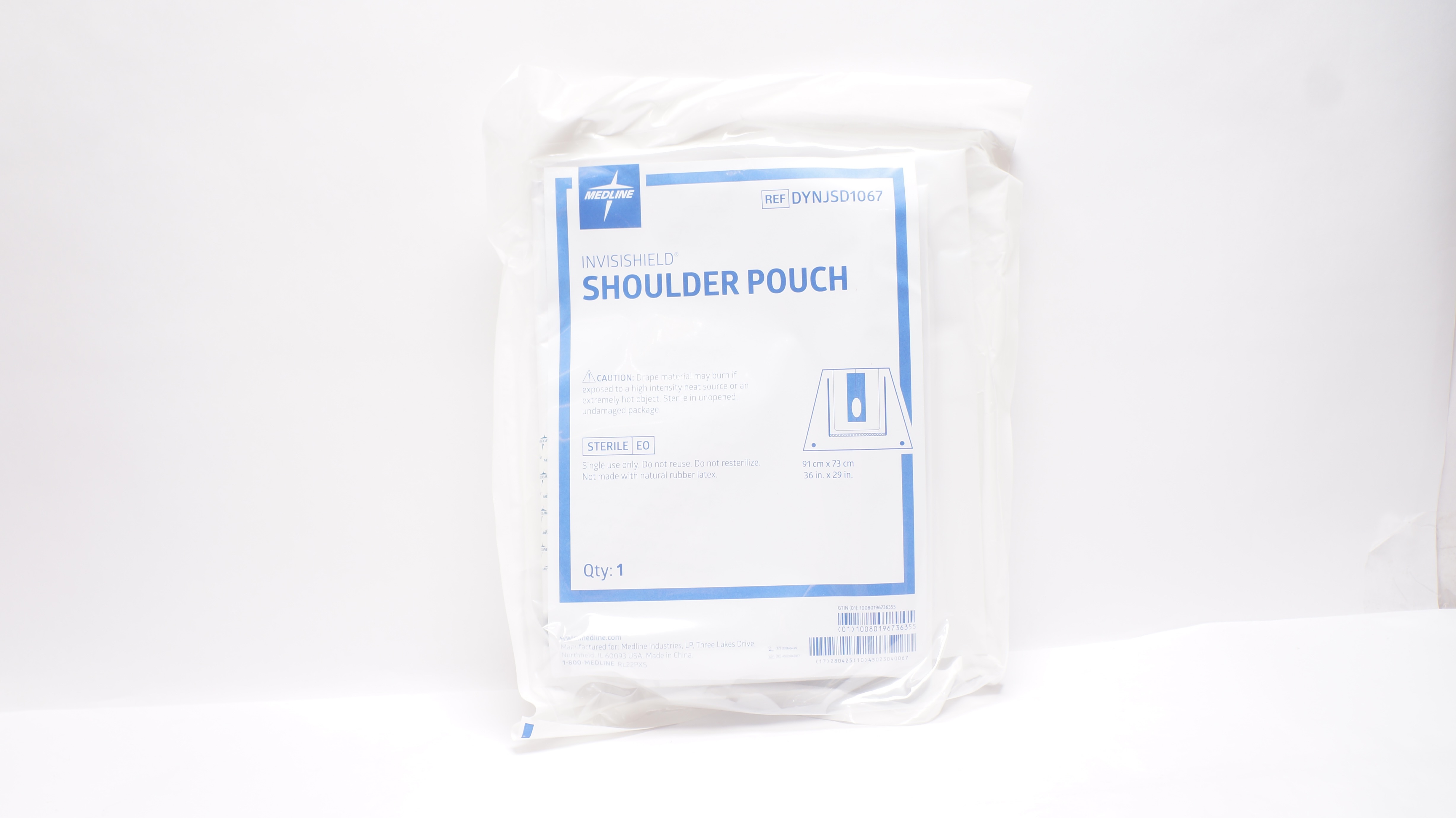 Medline DYNJSD1067 Invisishield Shoulder Pouch, 36 x 29inch