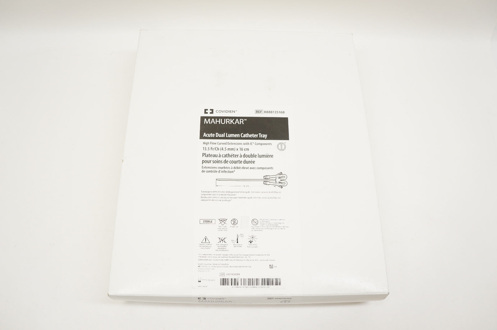 Covidien 8888135168 MAHURKAR Acute Dual Lumen Cath. Tray 13.5Fr x 16cm