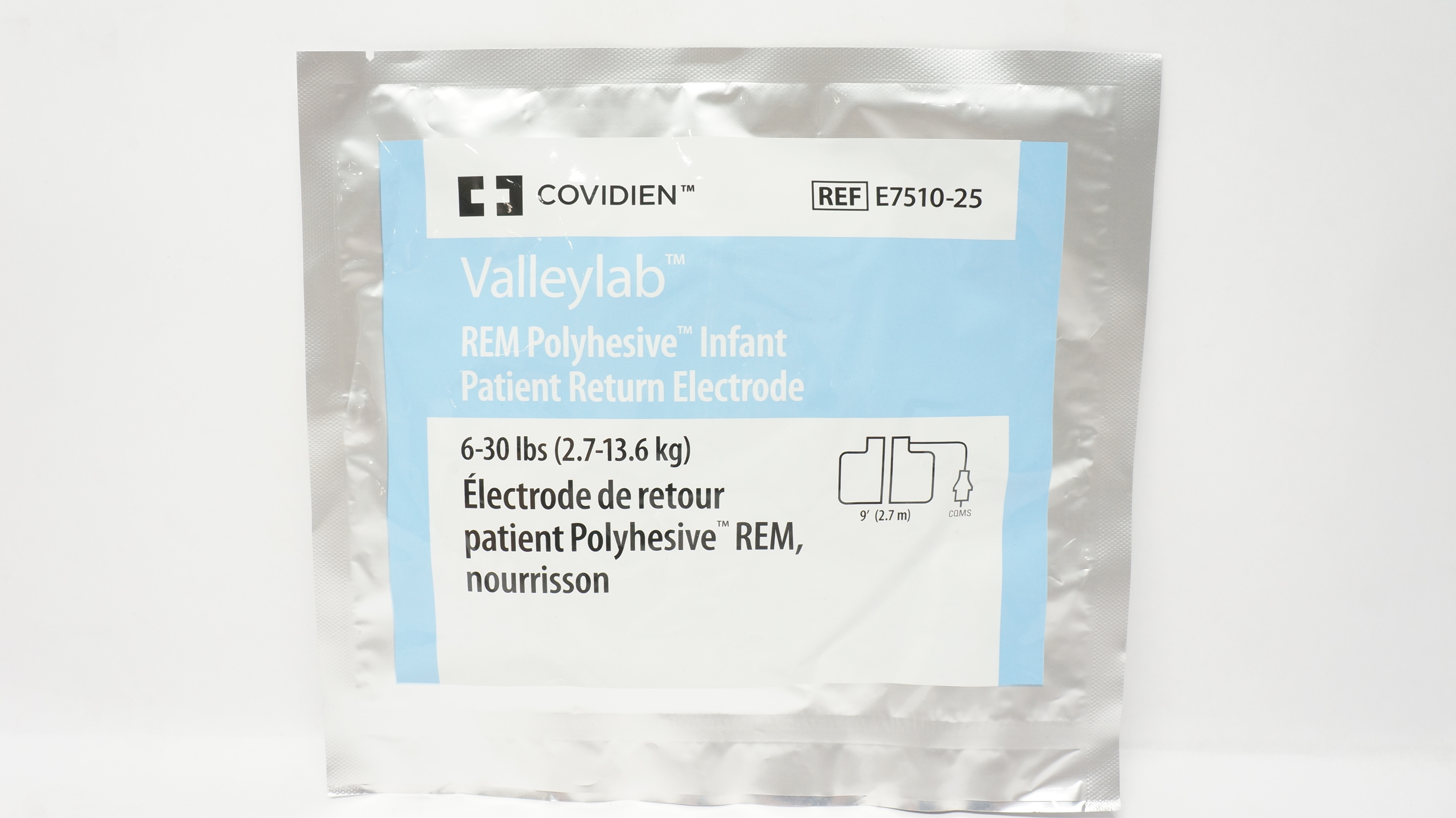 Covidien E7510-25 Valleylab REM Polyhesive Infant Return Electrode 6-30lbs (x)