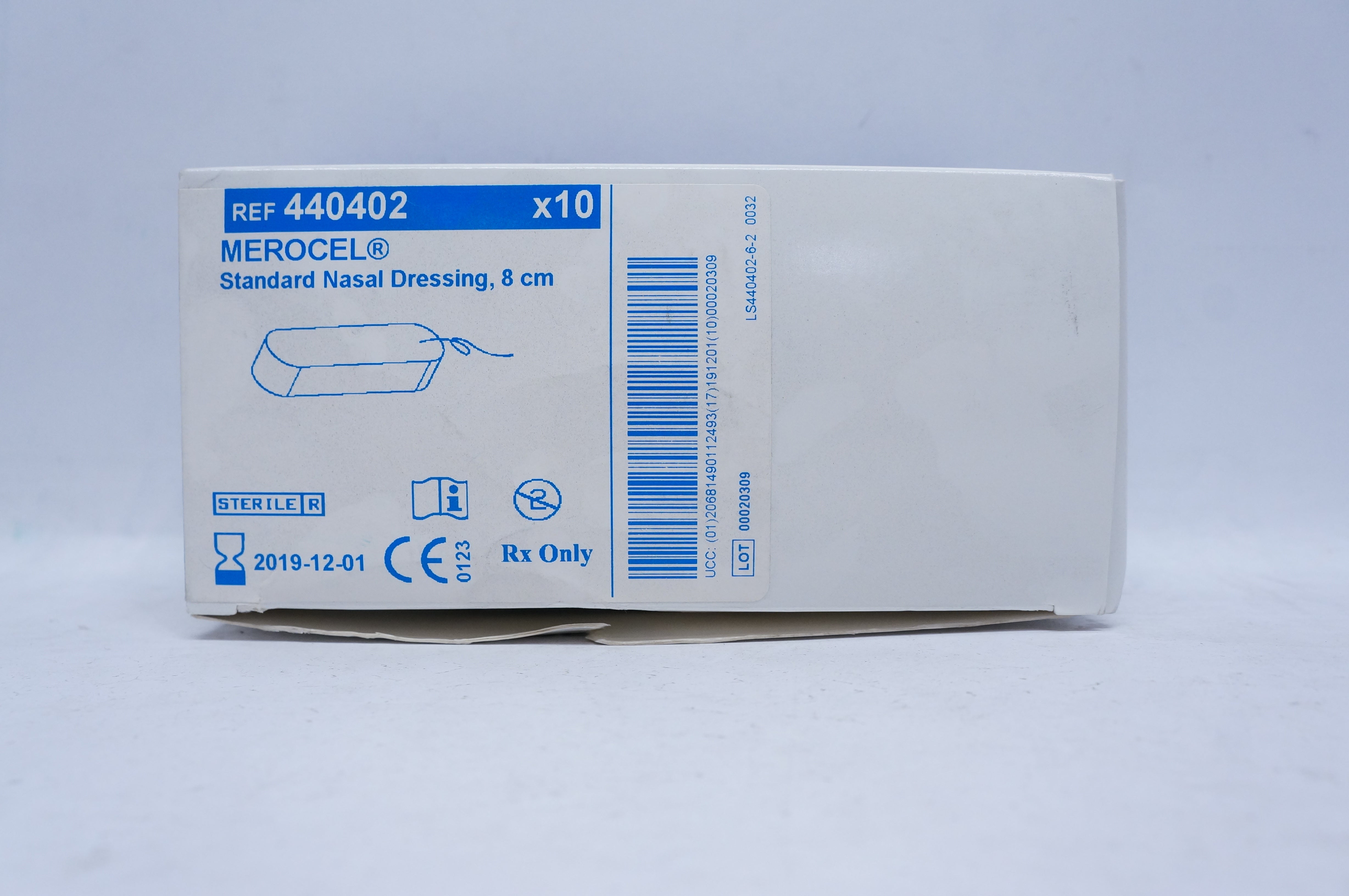 Medtronic 440402 MEROCEL Standard Nasal Dressing, 8cm (x) - Box of 10