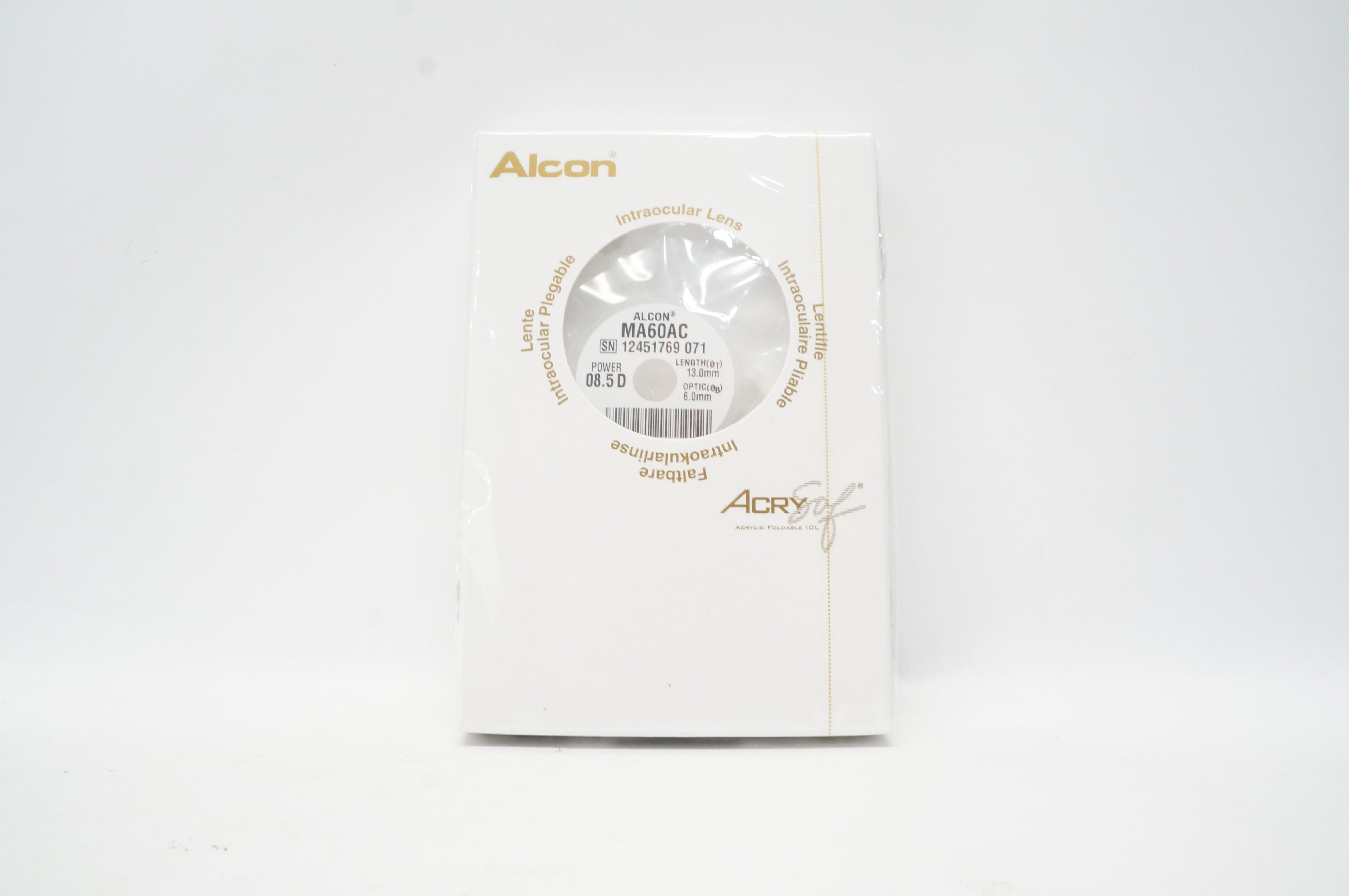Alcon MA60AC AcrySof Soft Acrylic Multipiece 8.5D, 13.0mm, Optic 6.0mm (x)