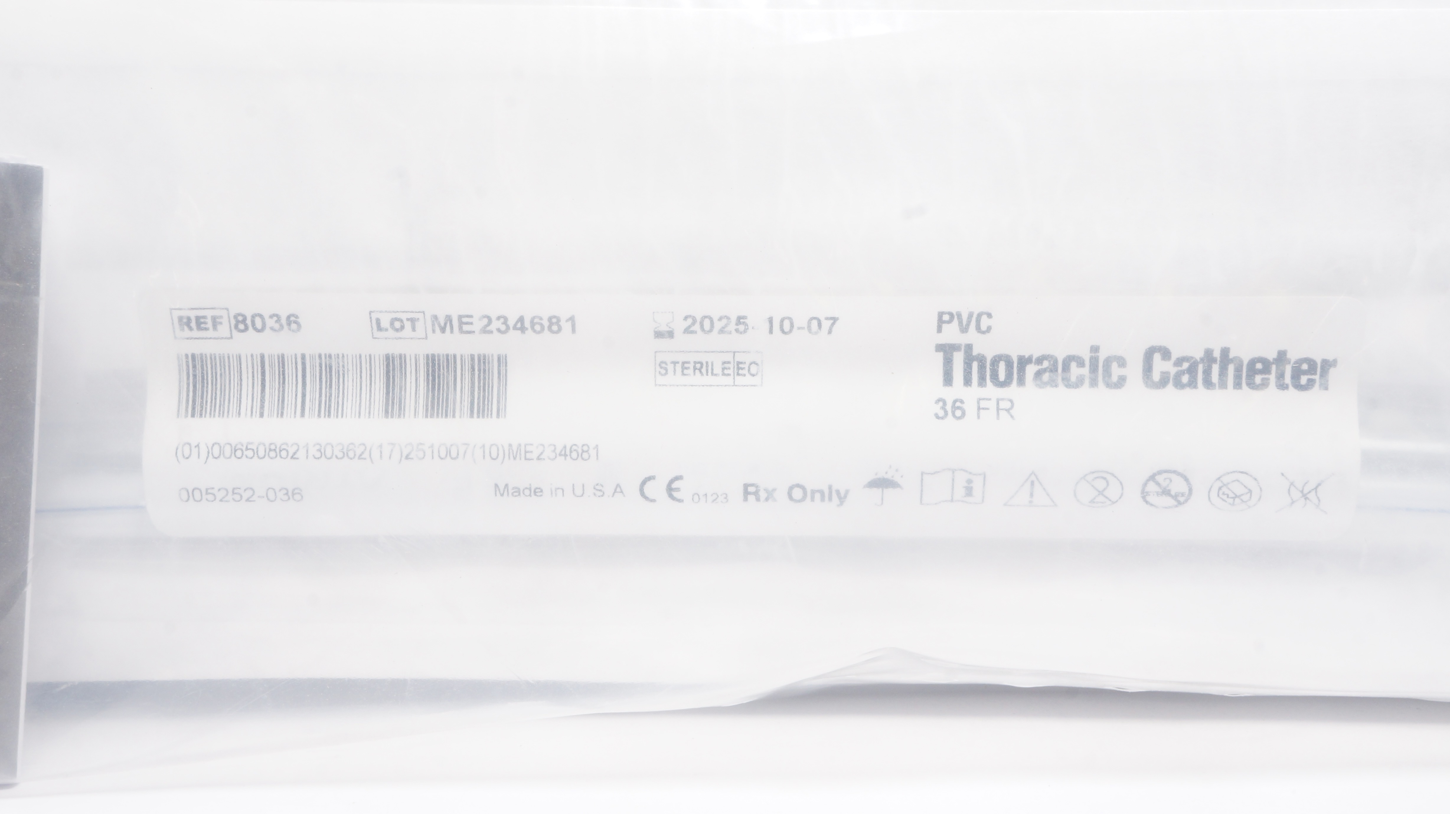 Atrium 8036 PVC Thoracic Cath. 36FR - Box of 10