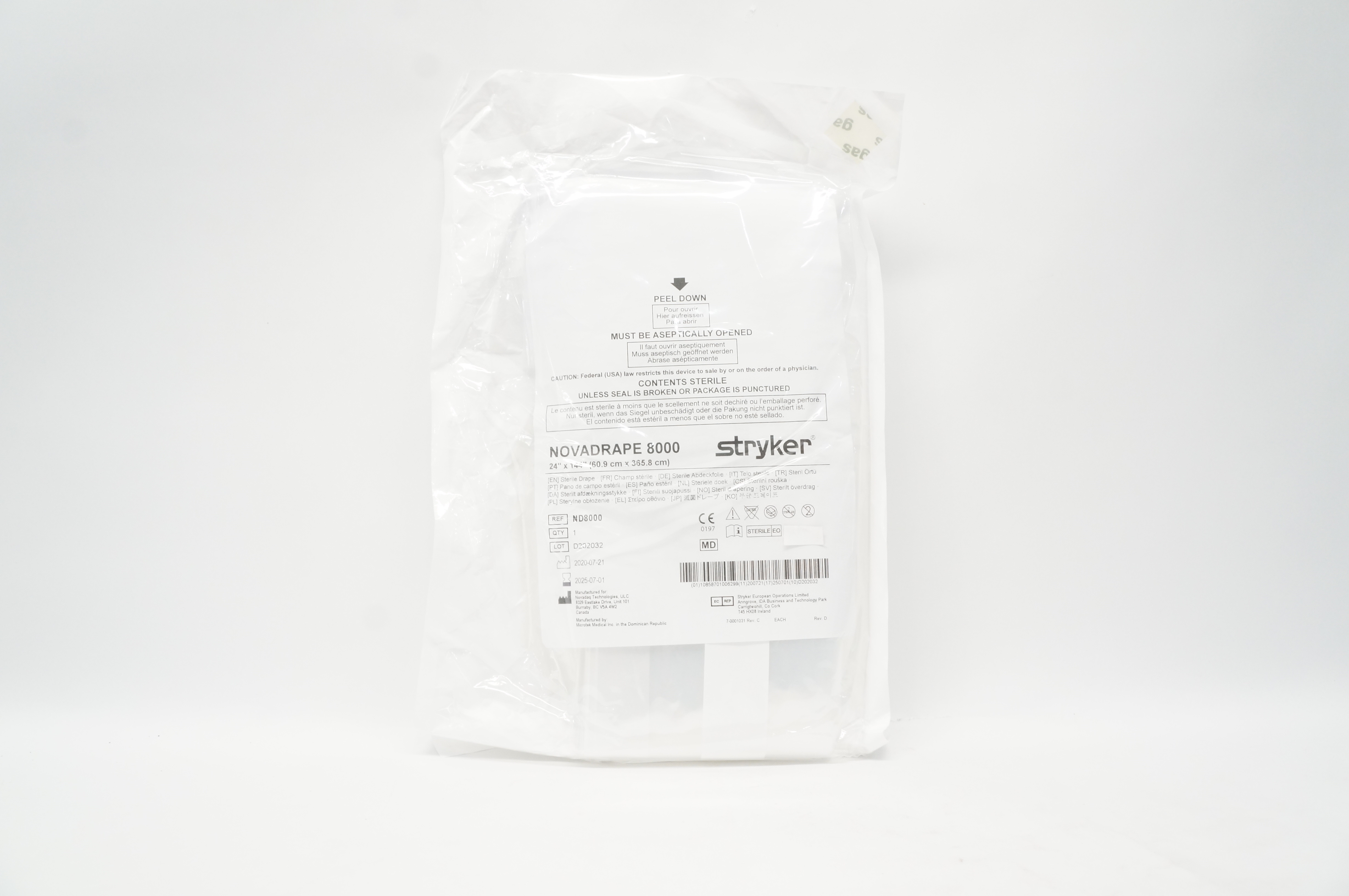 Novadaq ND8000 NOVADRAPE 8000 24inch x 144 inch