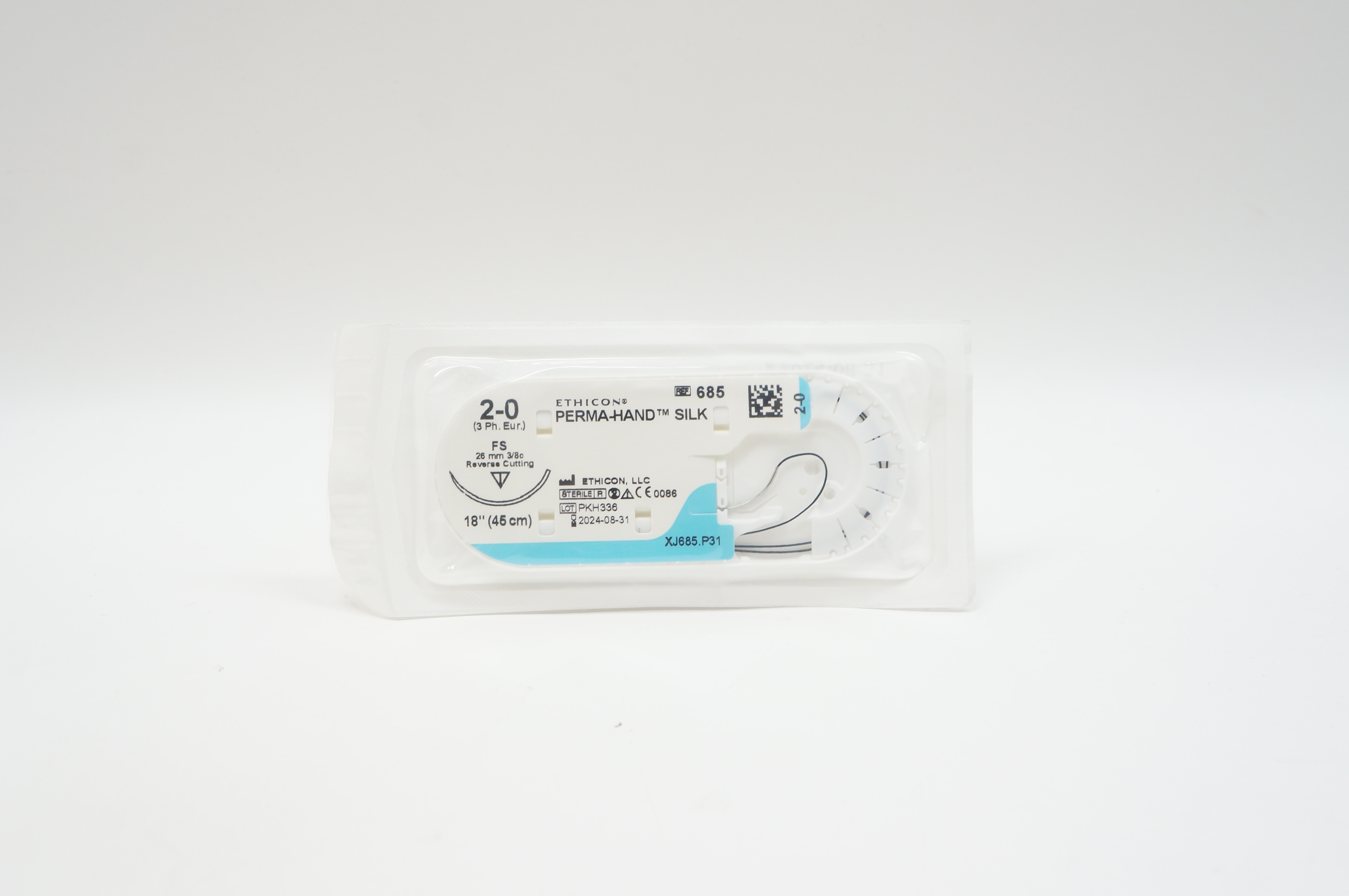 Ethicon 685 2-0 PERMA-HAND SILK, FS, 26mm 3/8c Reverse Cutting, 18inch