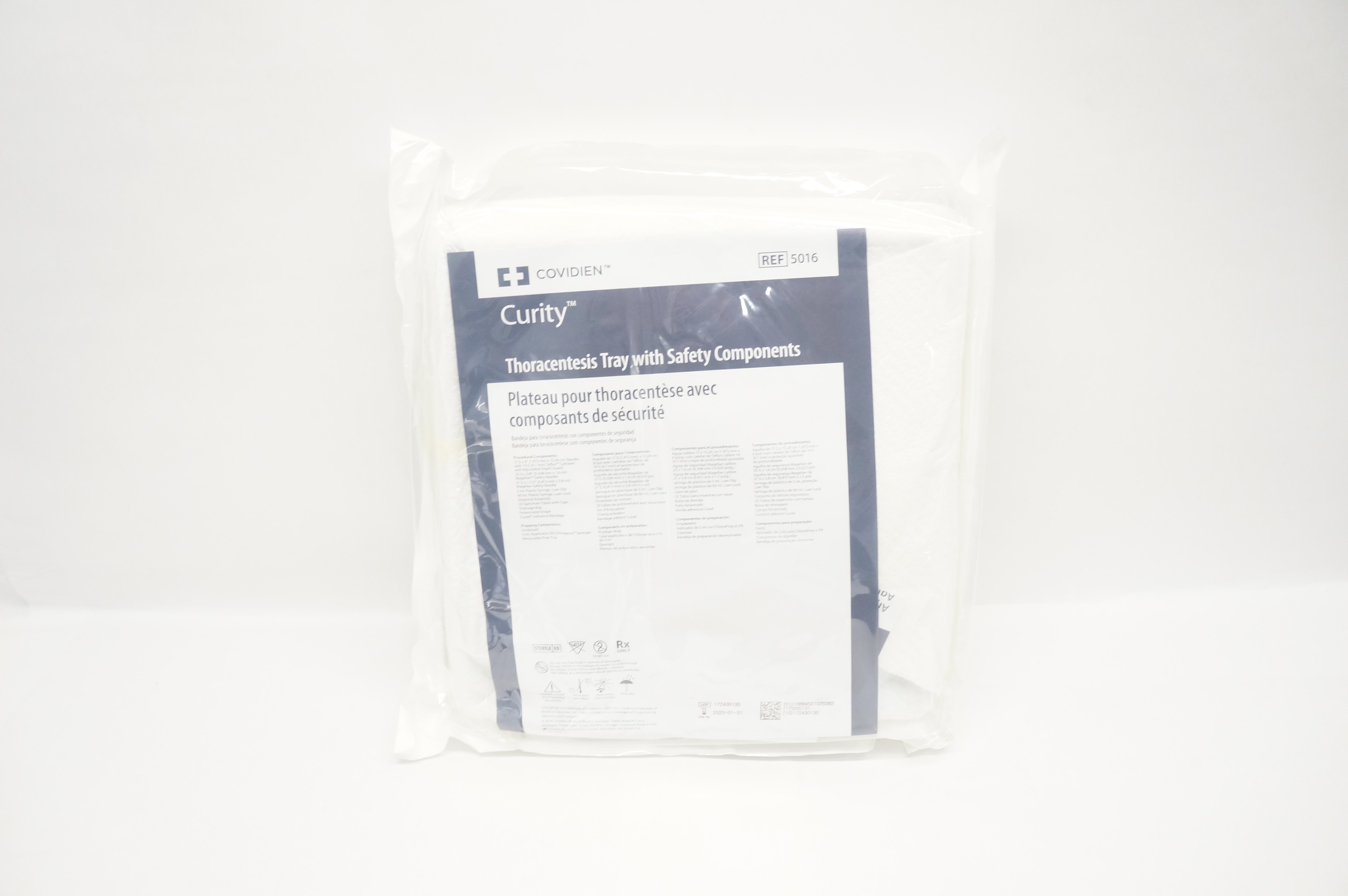 Covidien 5016 Curity Thoracentesis Tray with Safety Components (x)