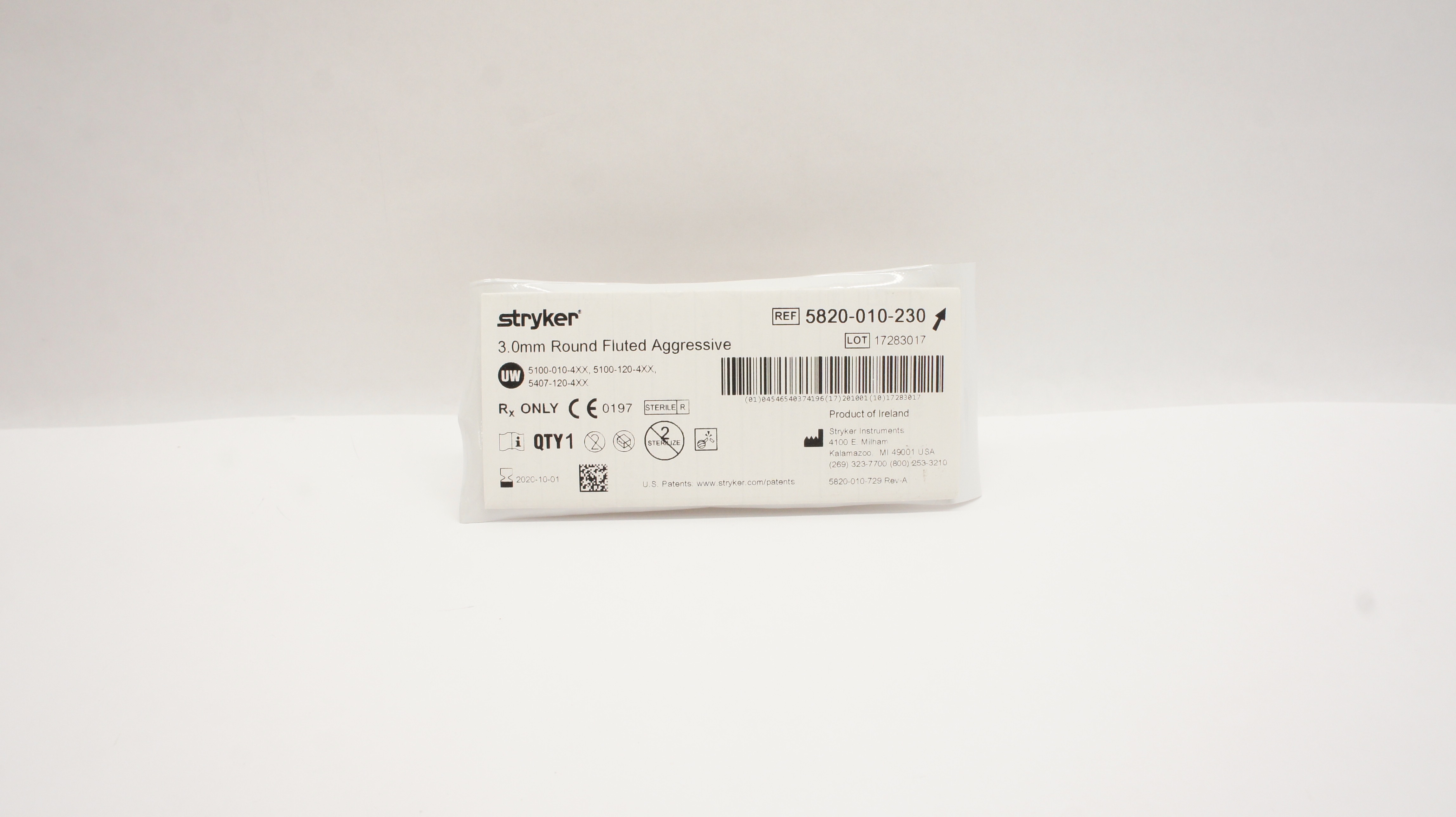 Stryker 5820-010-230 3.0mm Round Fluted Aggressive (x)