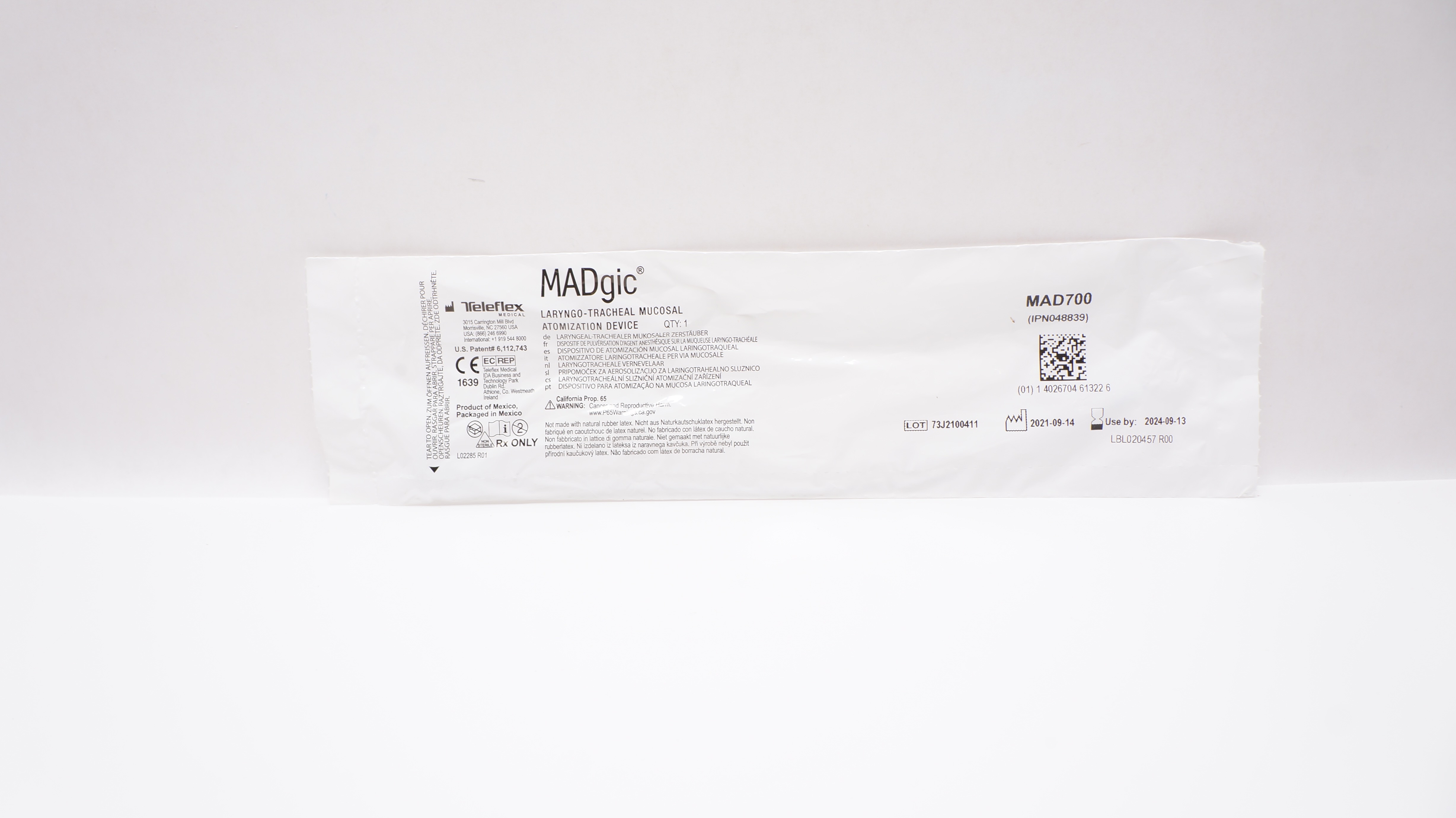Teleflex MAD700 LMA MADgic Laryngo-Tracheal Mucosal Atomization Device