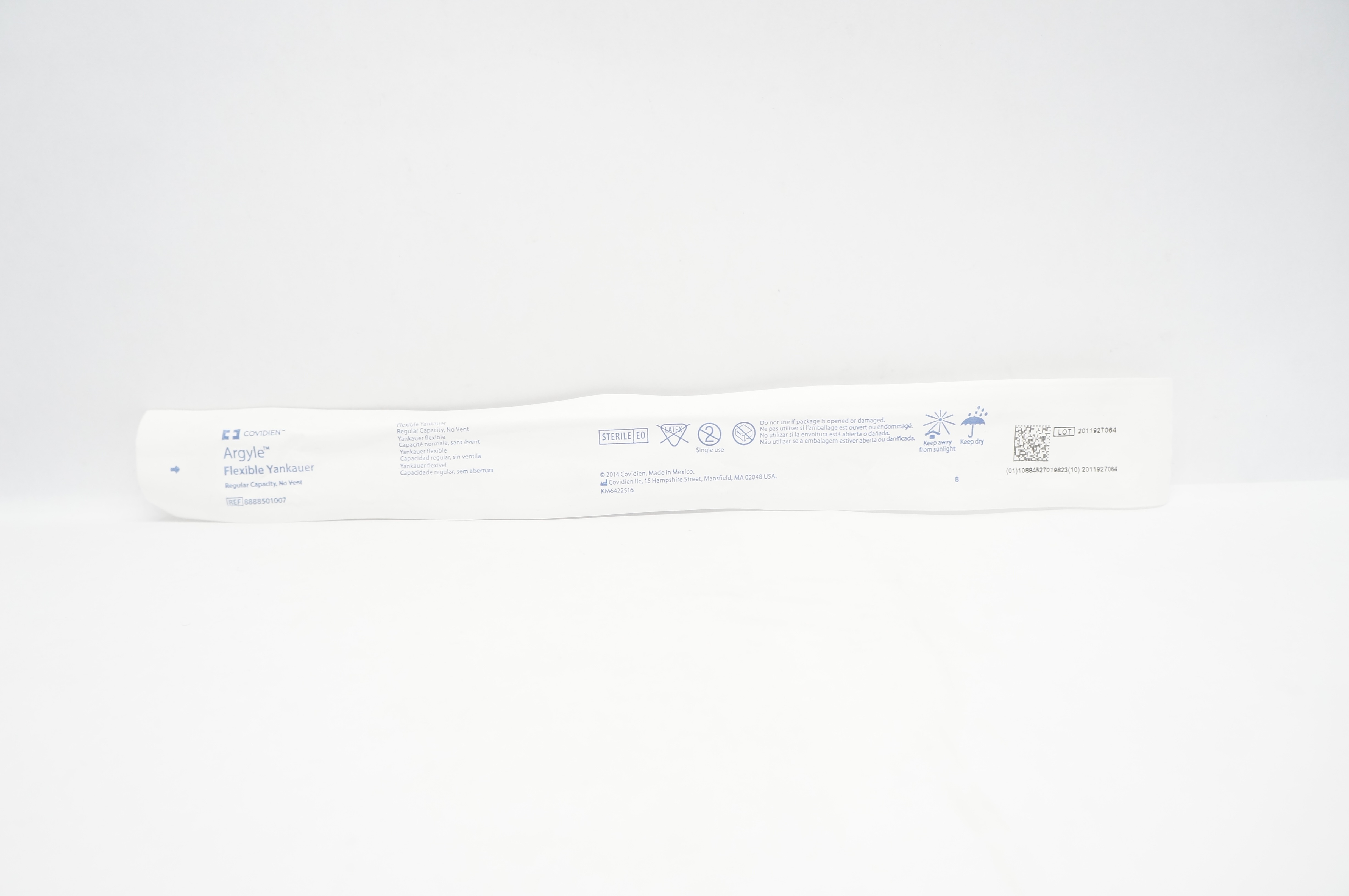 Covidien 8888501007 Argyle Flexible Yankauer, Regular Capacity, No Vent