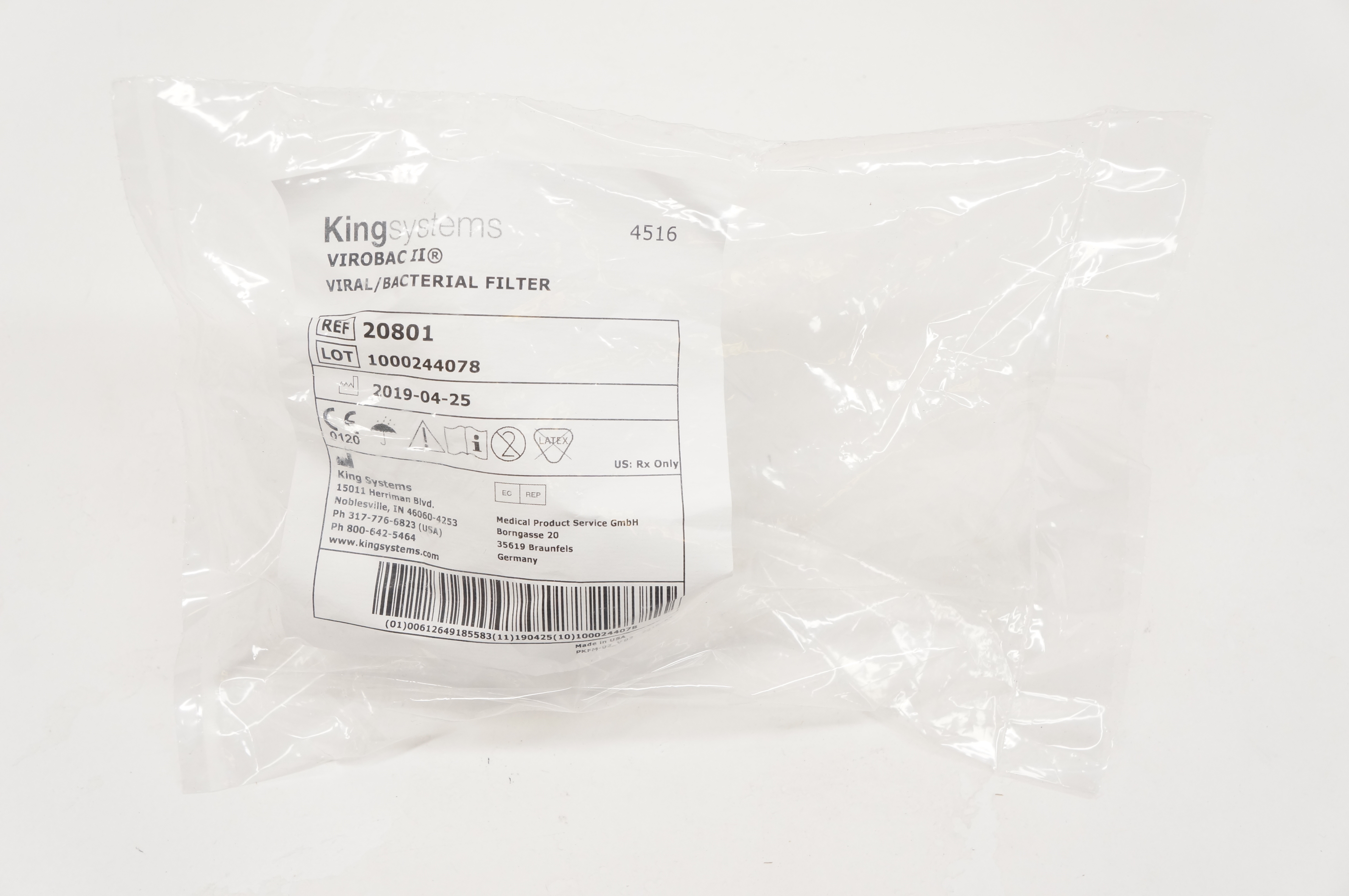 King Systems 20801 Virobac II Viral/Bacterial Filter