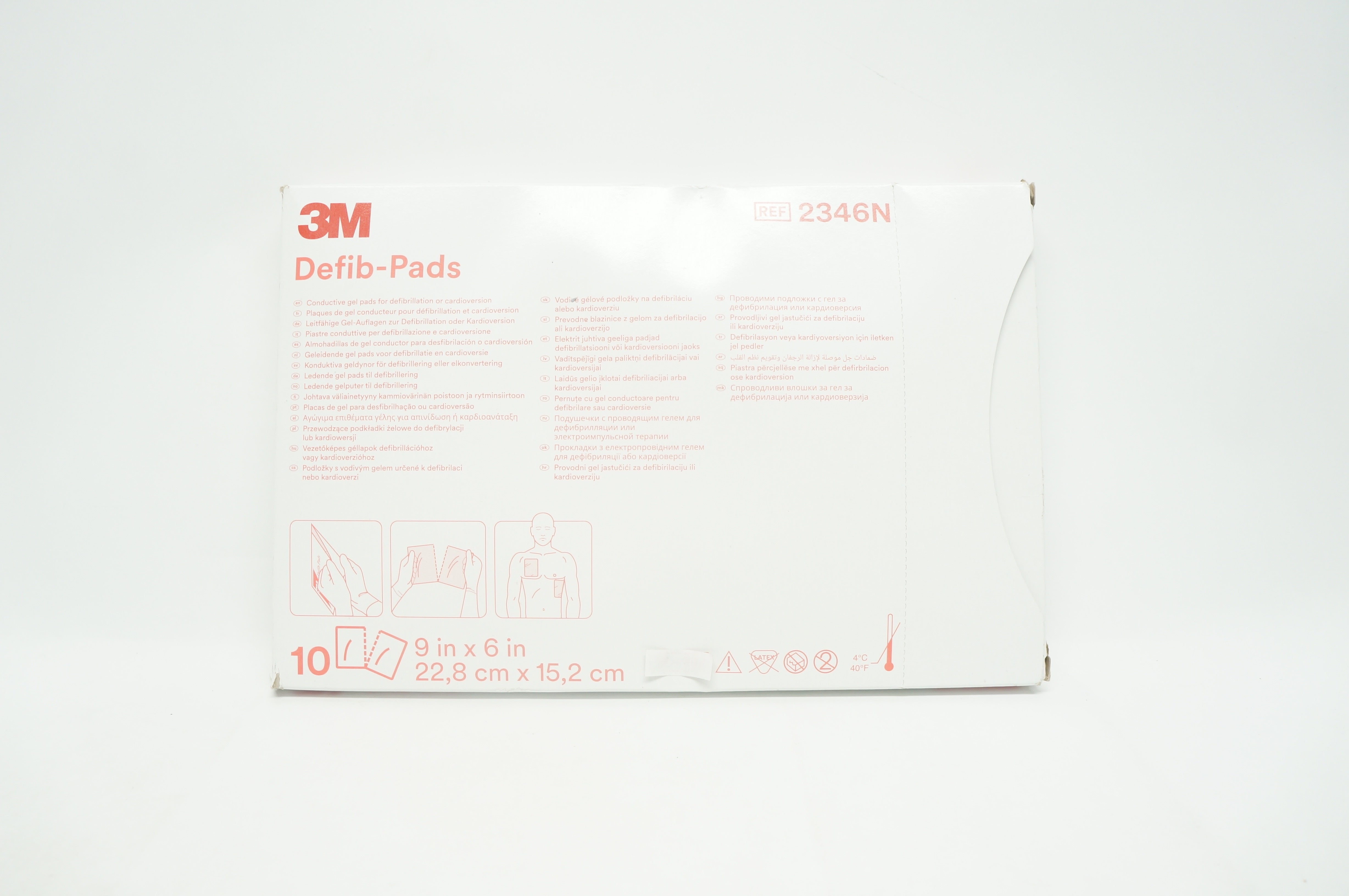 3M 2346N Conductive Gel Pads For Defibrillation/Cardioversion 9x6in. - Box of 10