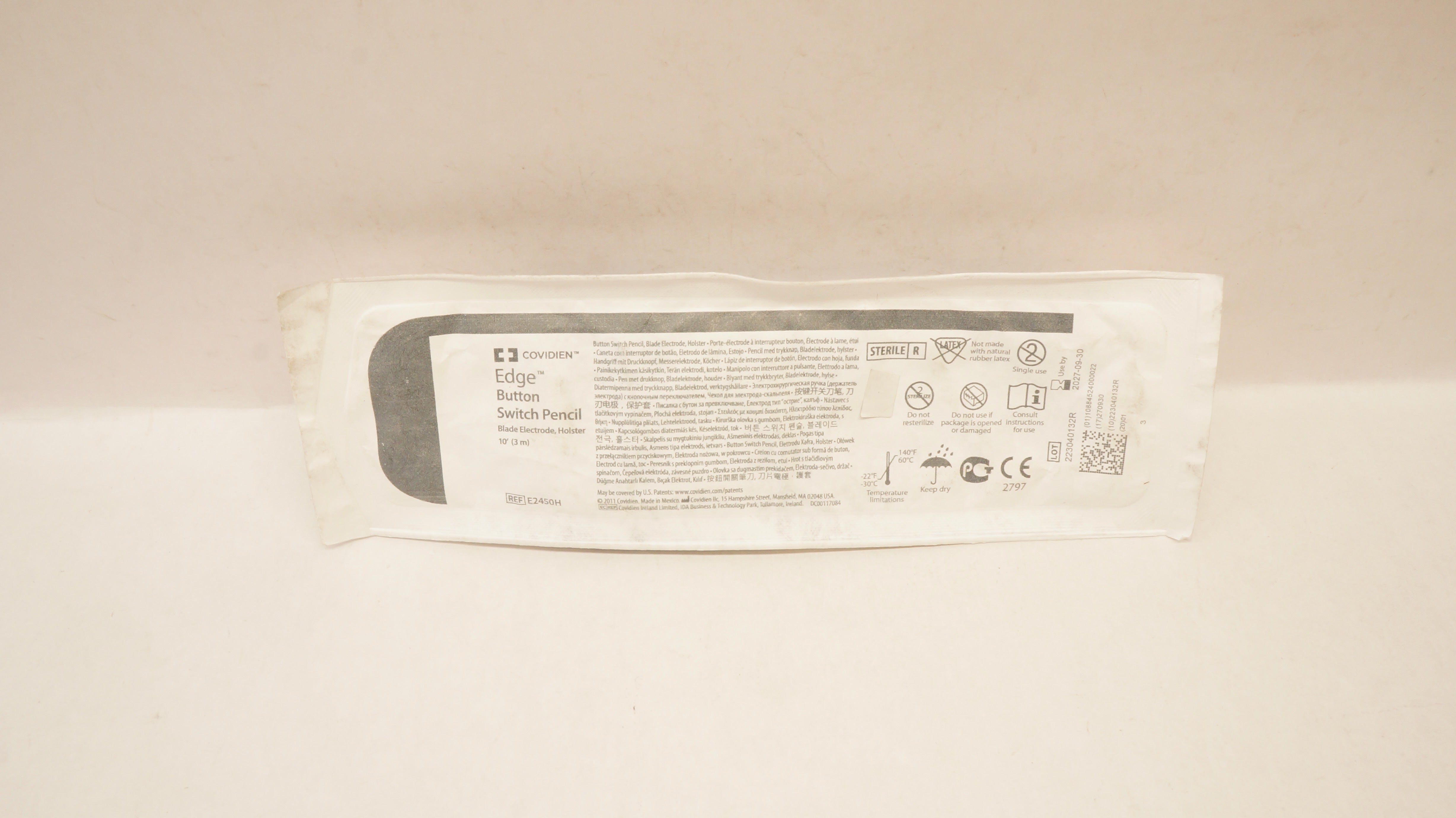 Covidien E2450H Edge Button Switch Pencil Blade Electrode, Holster 10Ft.