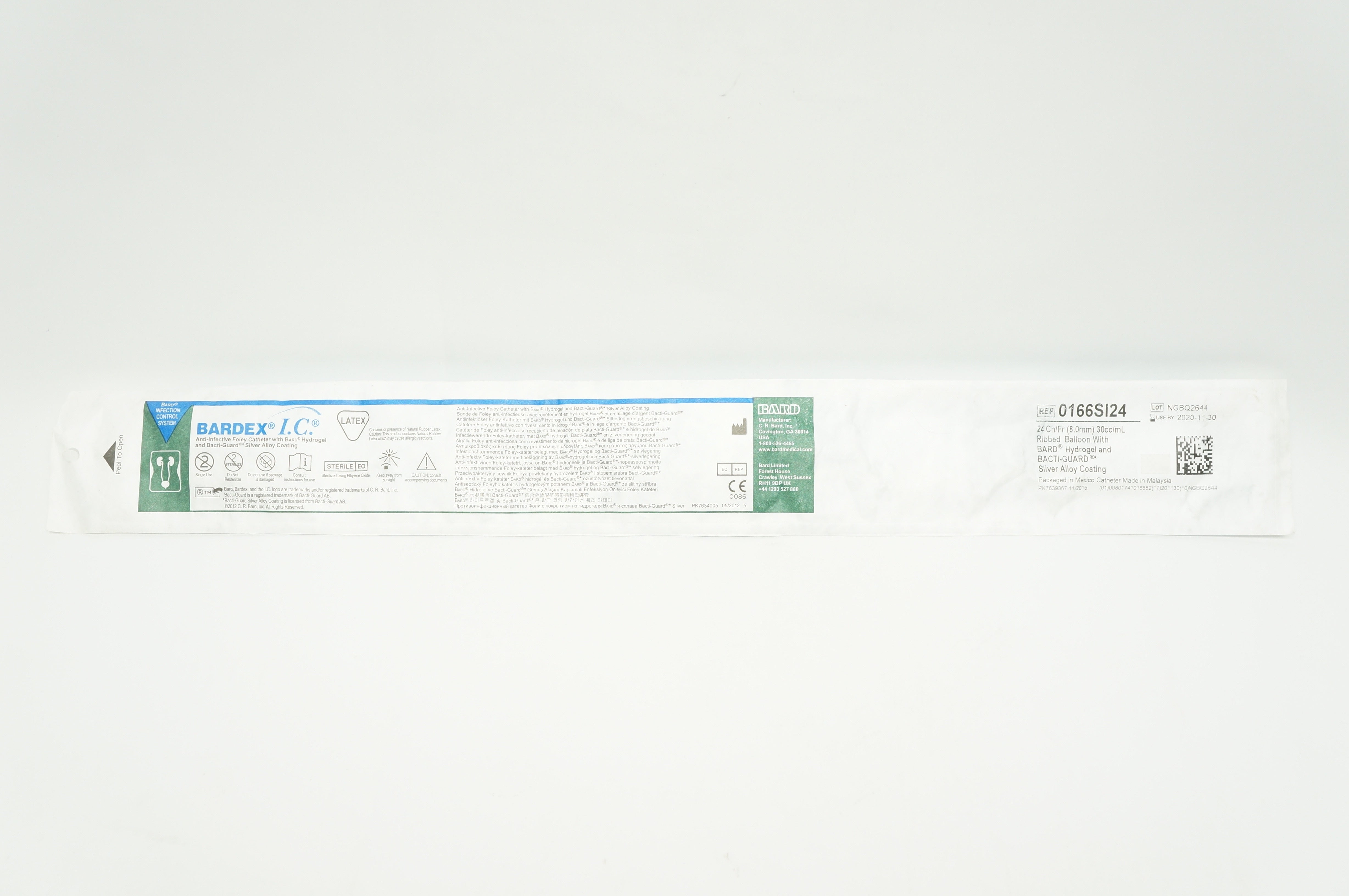 Bard 0166SI24 Bardex I.C. Anti-infective Foley Cath. 24 Ch/Fr (x)