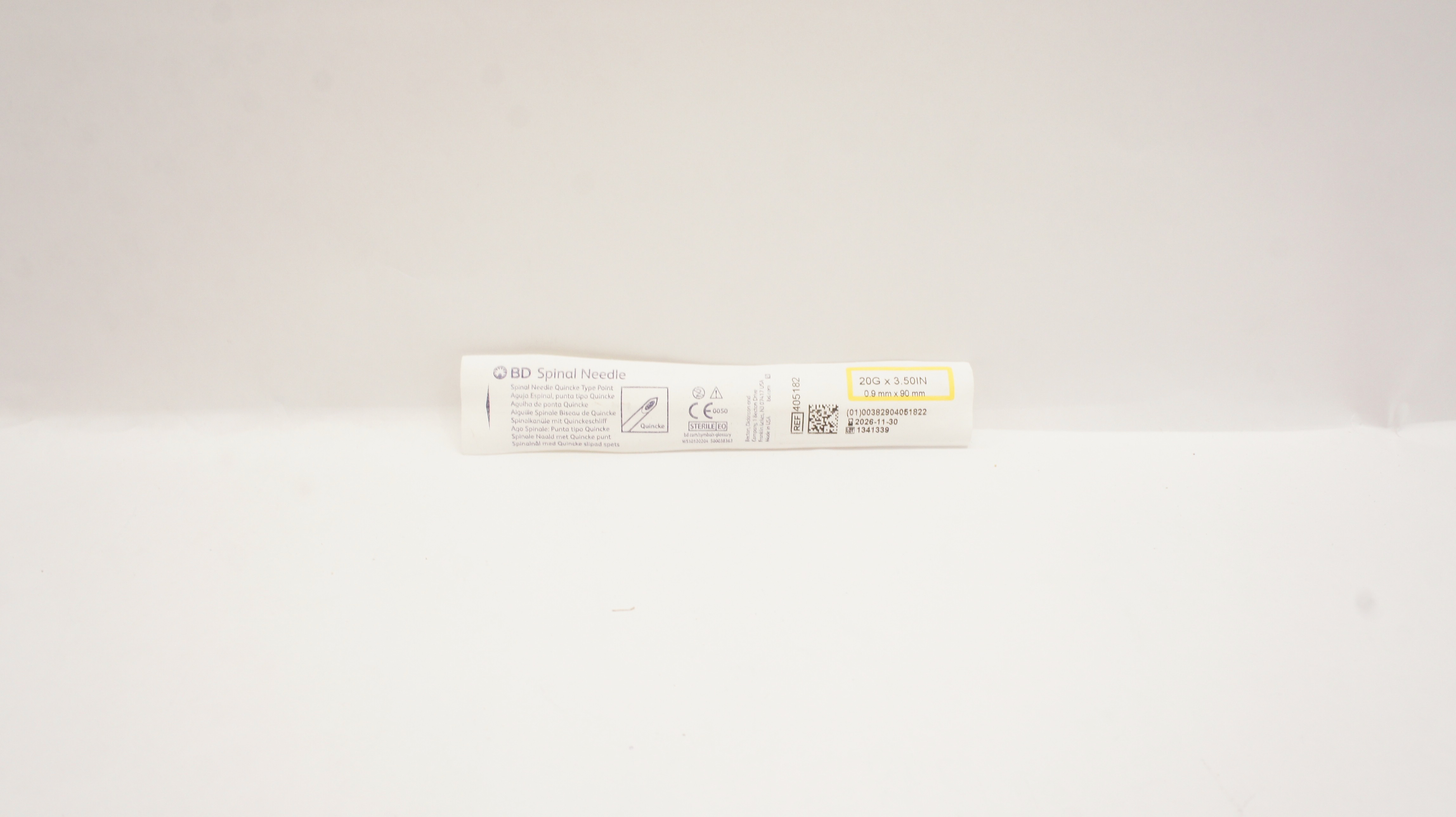 BD 405182 Spinal Ndle Quincke Type Point 20G x 3.50inch