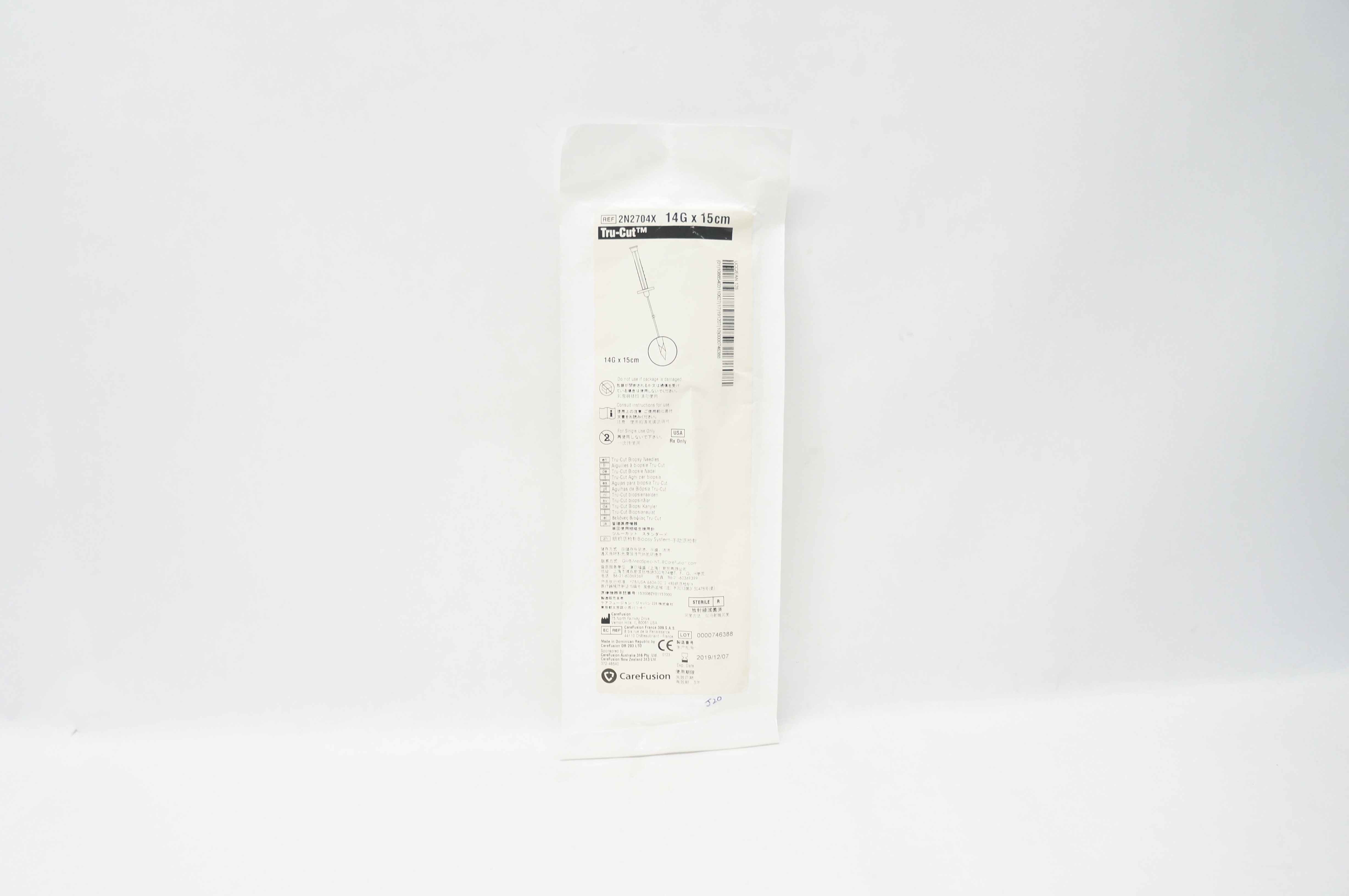 CareFusion 2N2704X Tru-Cut Biopsy Ndles 14G x 15cm (x)